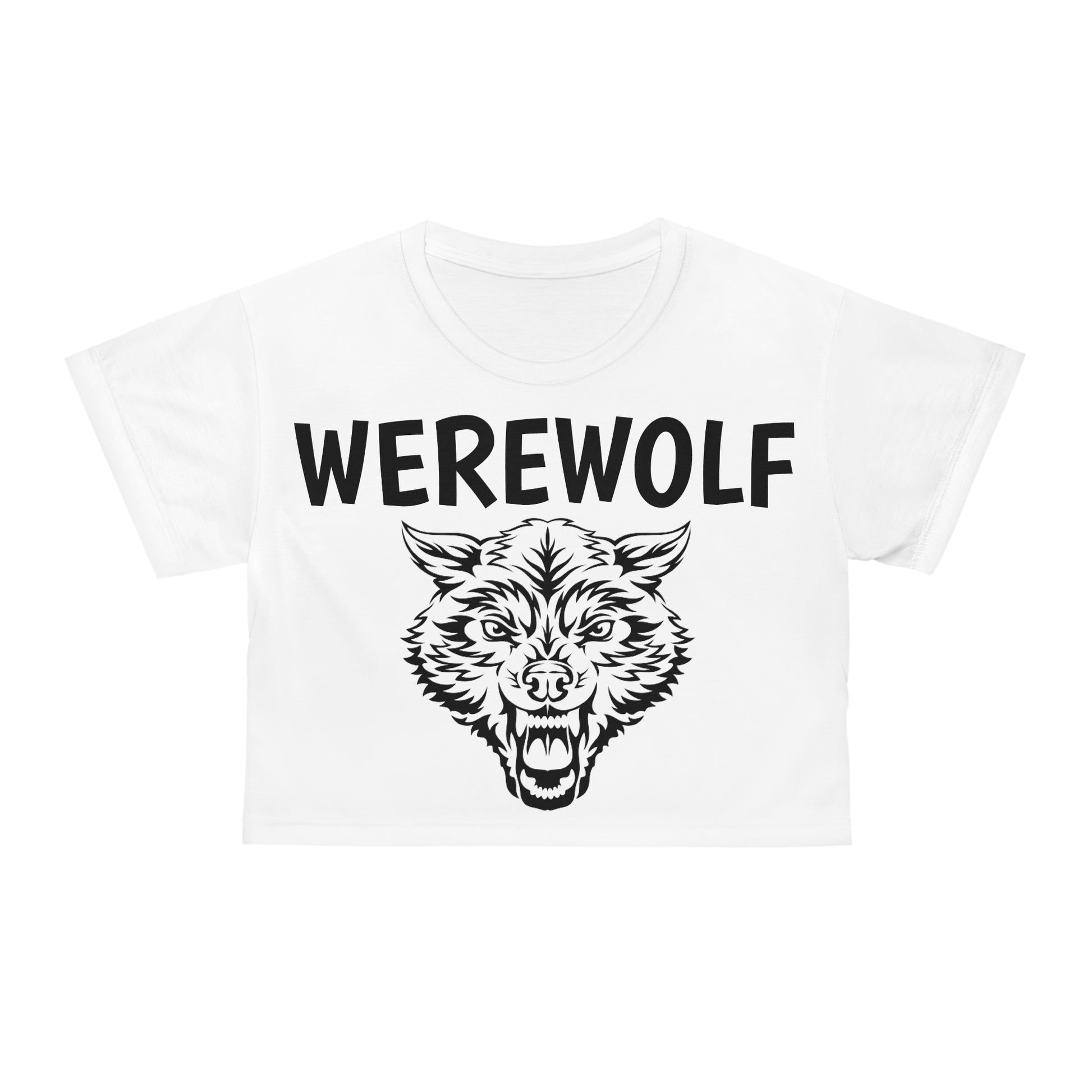 WEREWOLF white AOP Crop Tee