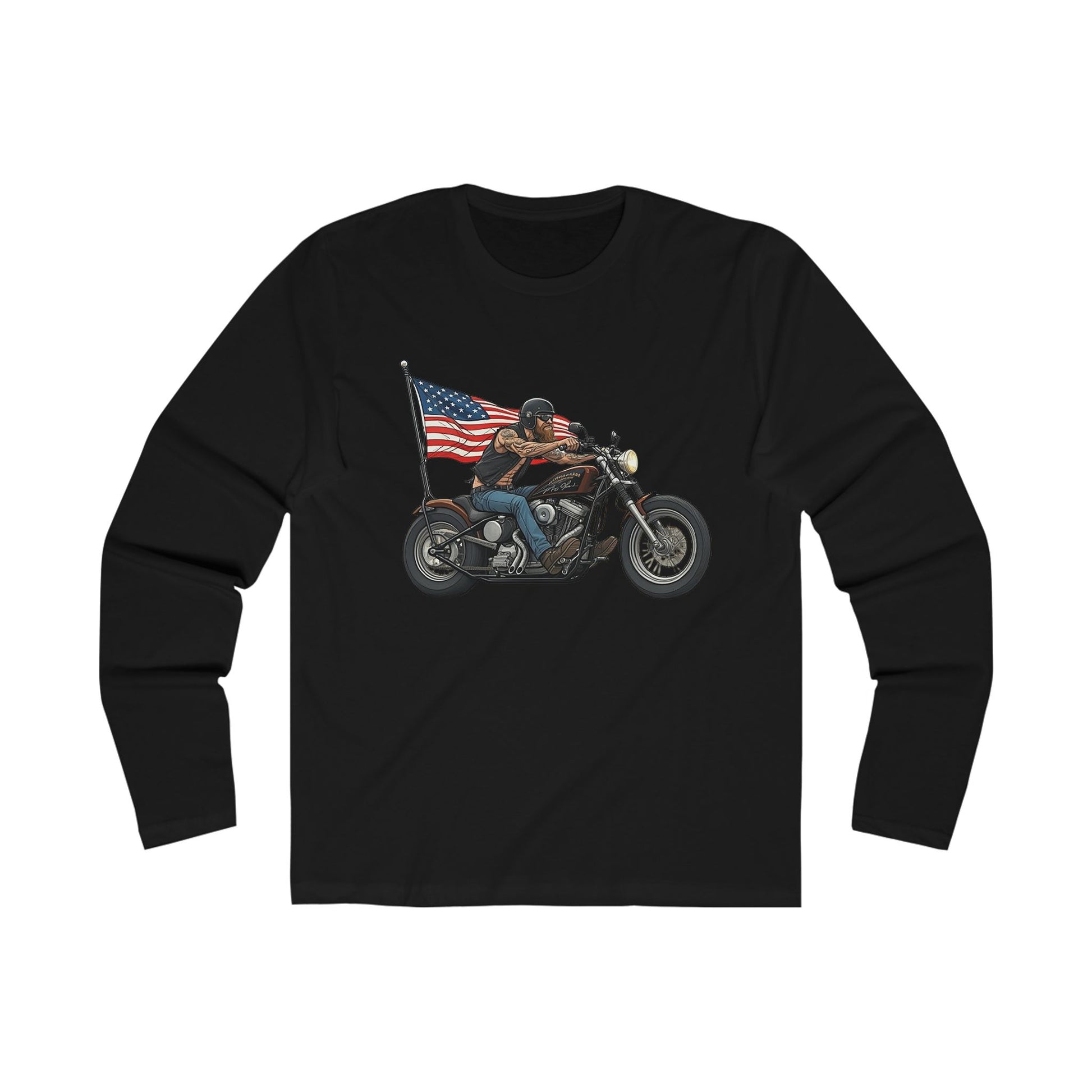 American Biker Men's Long Sleeve Crew Tee