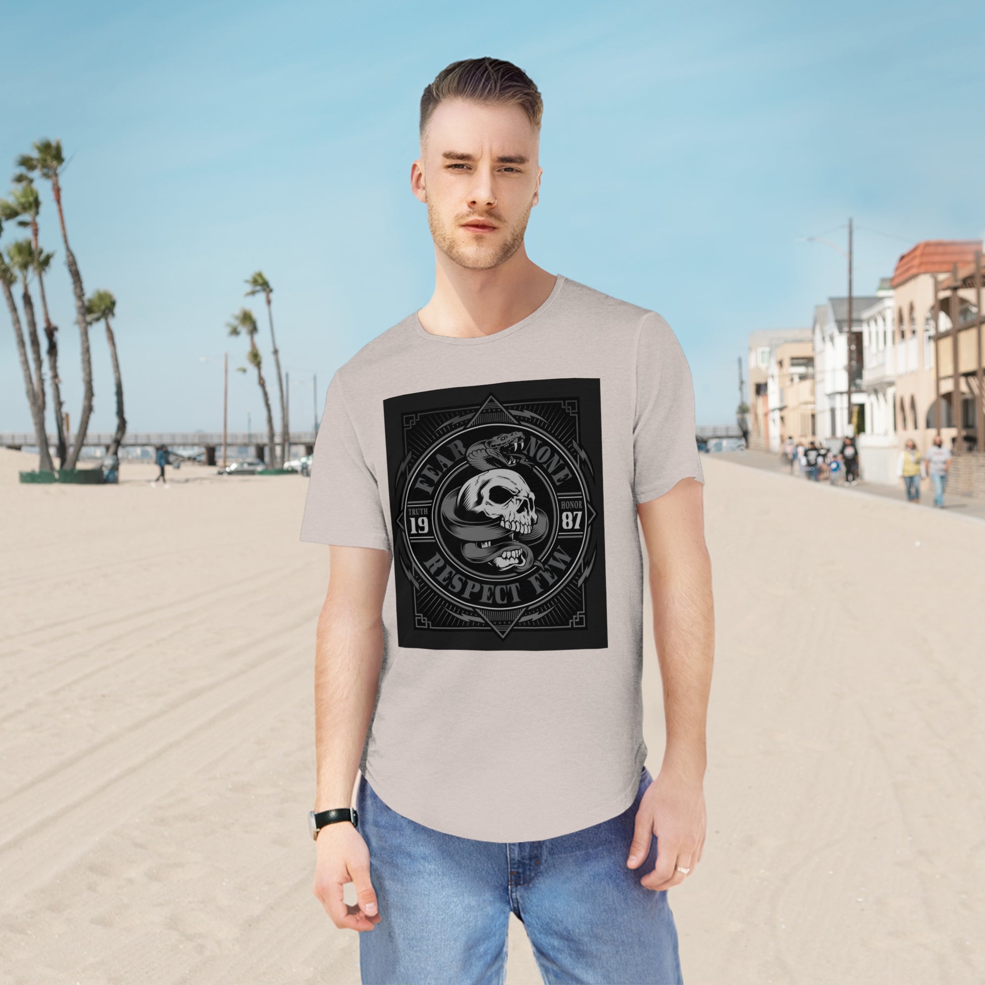 Fear None-Men's Jersey Curved Hem Tee