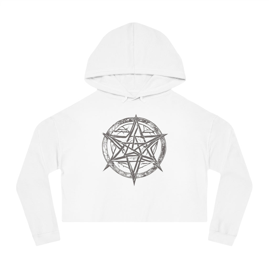 Pentagram Womens Cropped Hooded Sweatshirt
