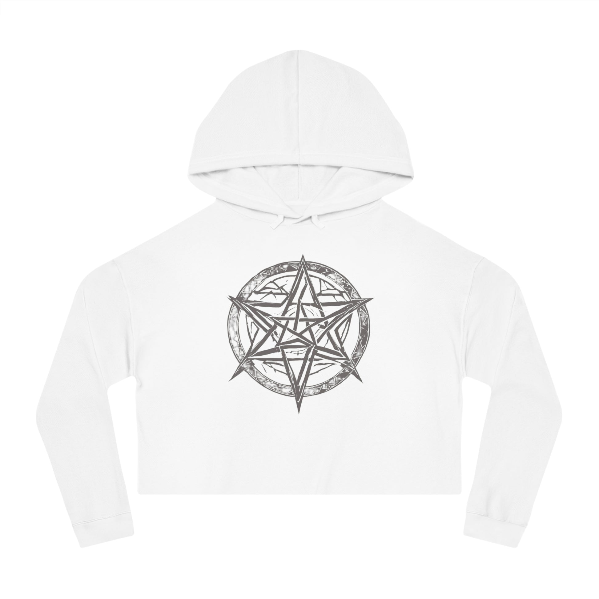 Pentagram Womens Cropped Hooded Sweatshirt