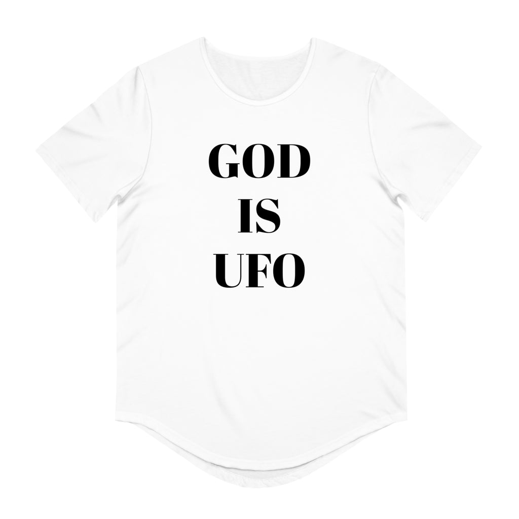 God is UFO Men's Jersey Curved Hem Tee
