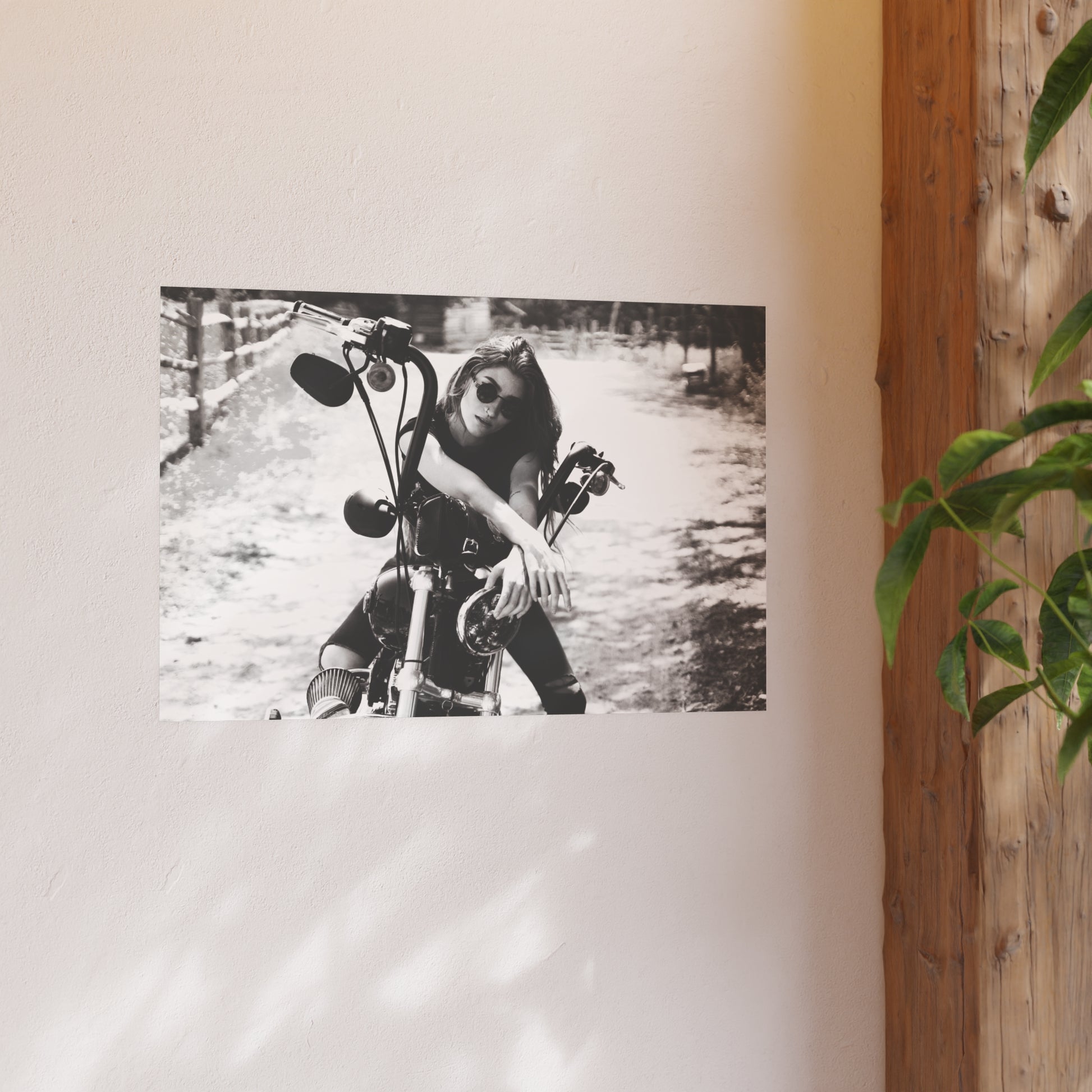 Texas Outlaw Biker Girl Satin and Archival Matte Posters