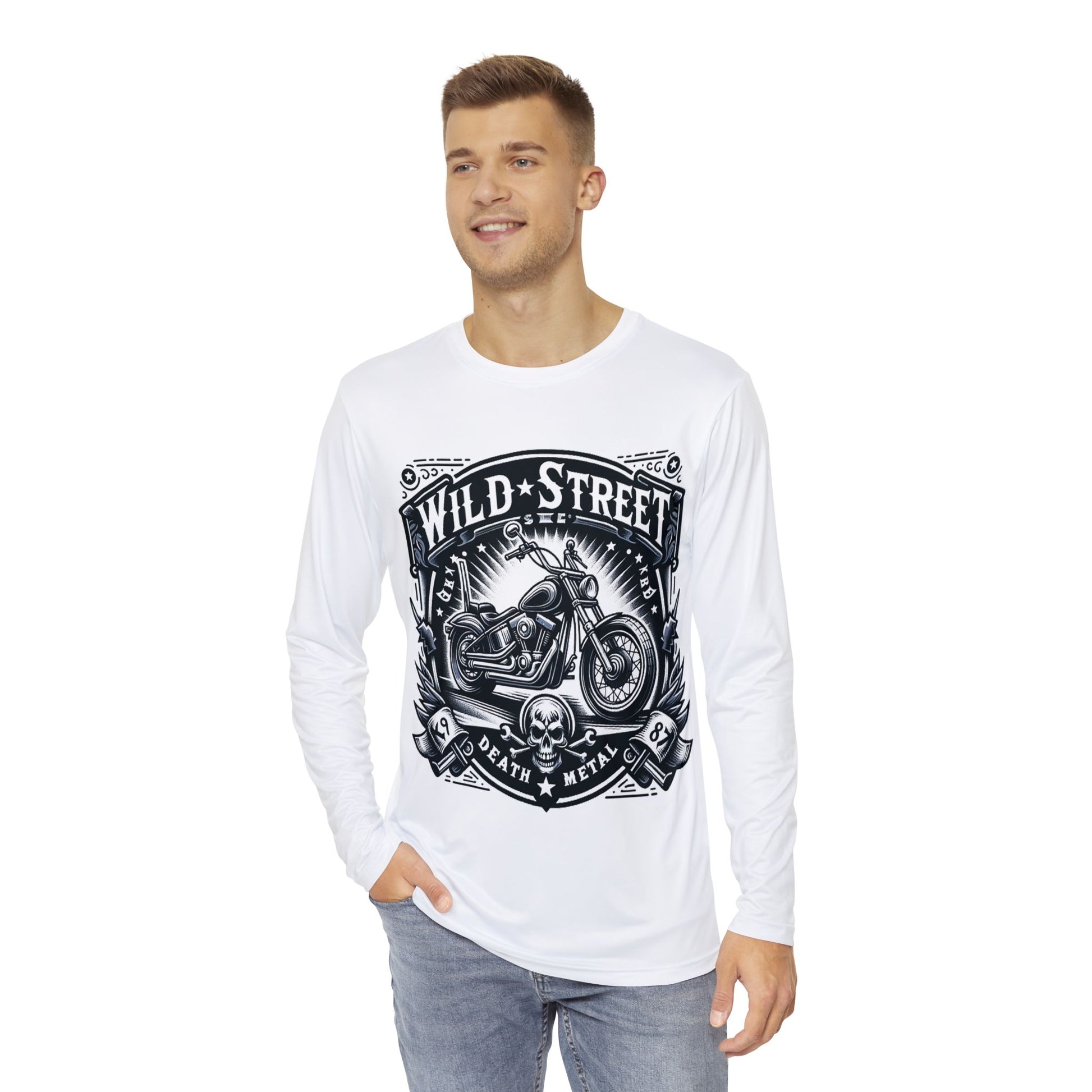 Wild Street Biker-Men's Long Sleeve Shirt (AOP)