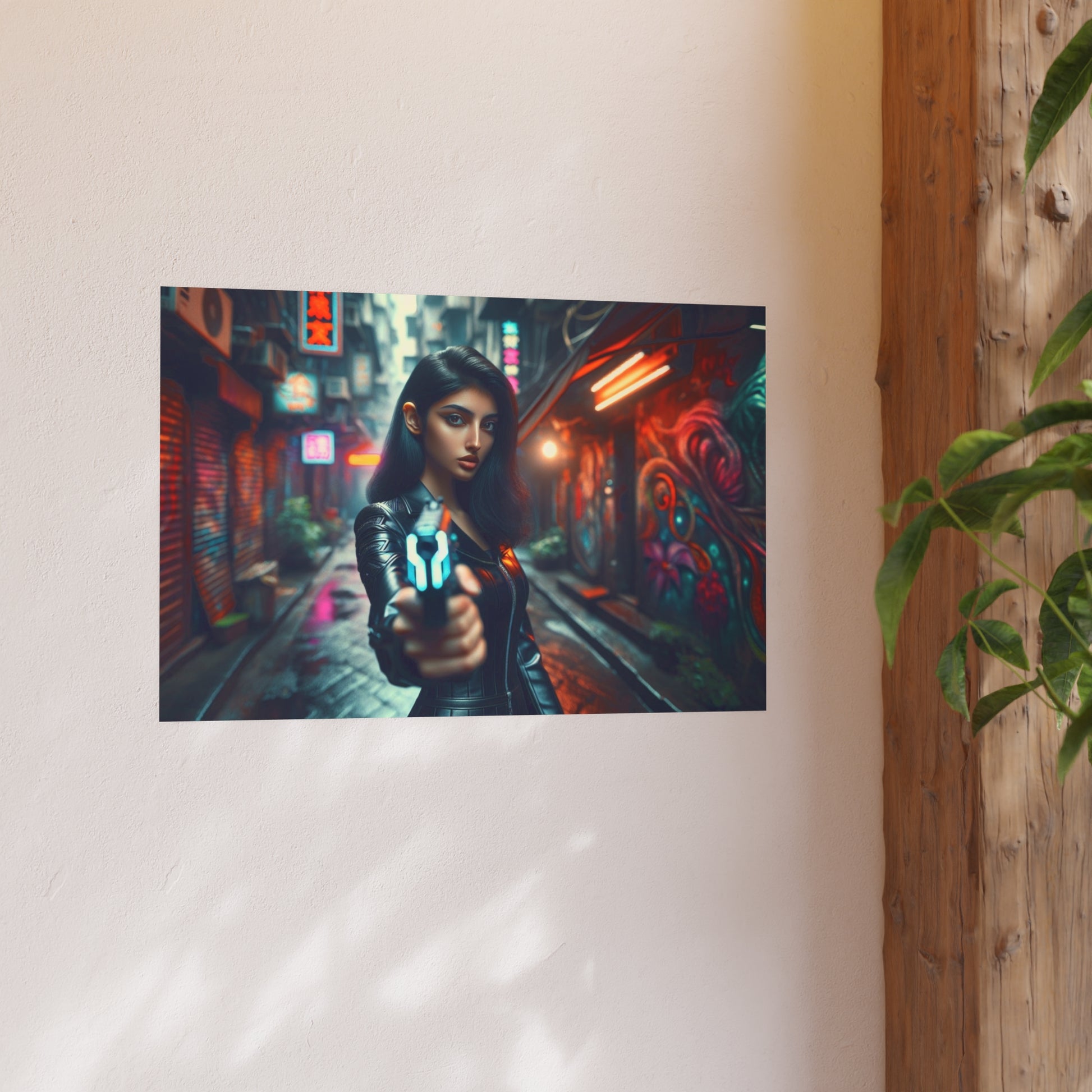 Point Blank and Deadly-Urban Cyberpunk Art Print