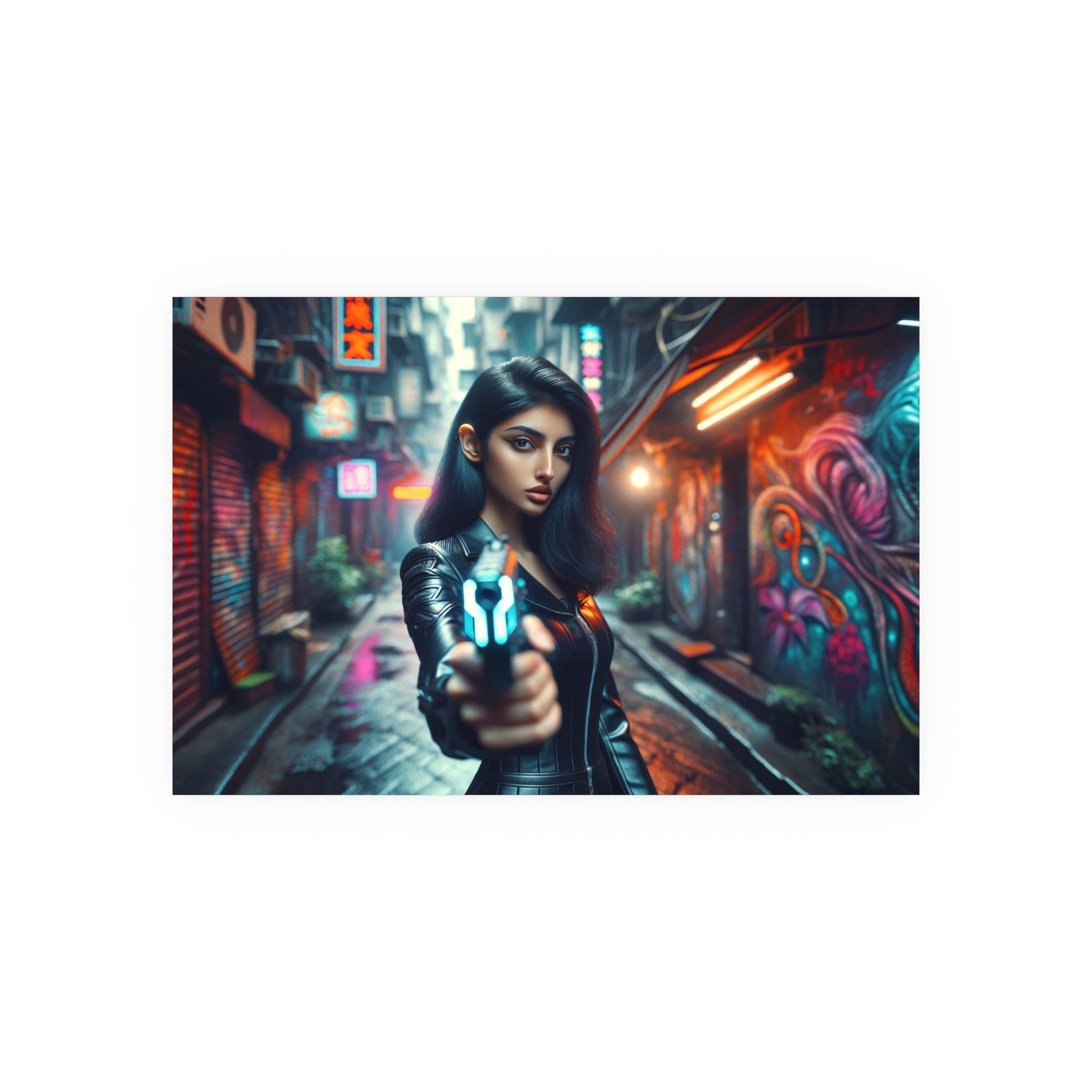 Point Blank and Deadly-Urban Cyberpunk Art Print