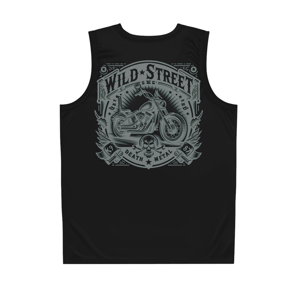 Wild Street Death Metal Biker Basketball Jersey (AOP)