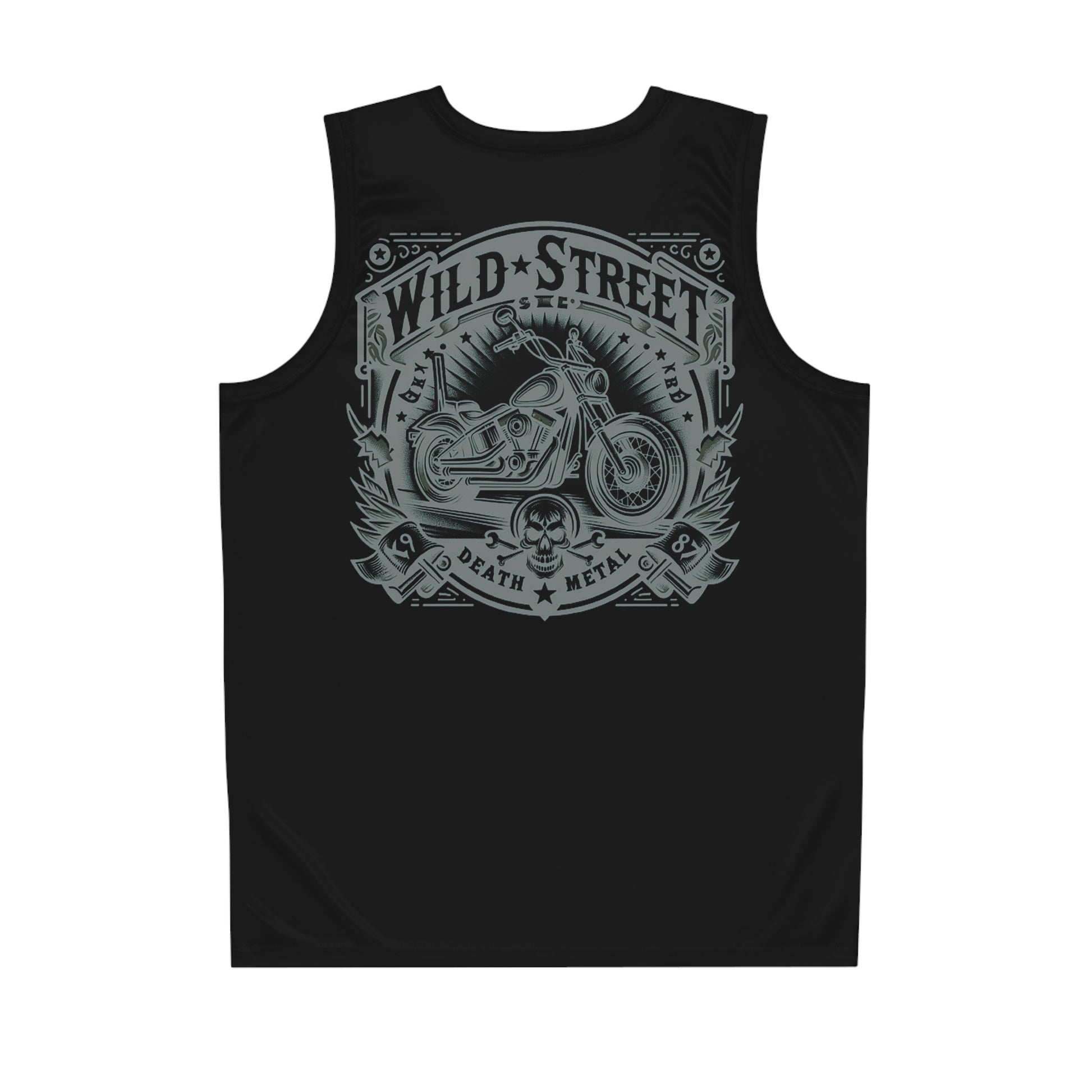 Wild Street Death Metal Biker Basketball Jersey (AOP)