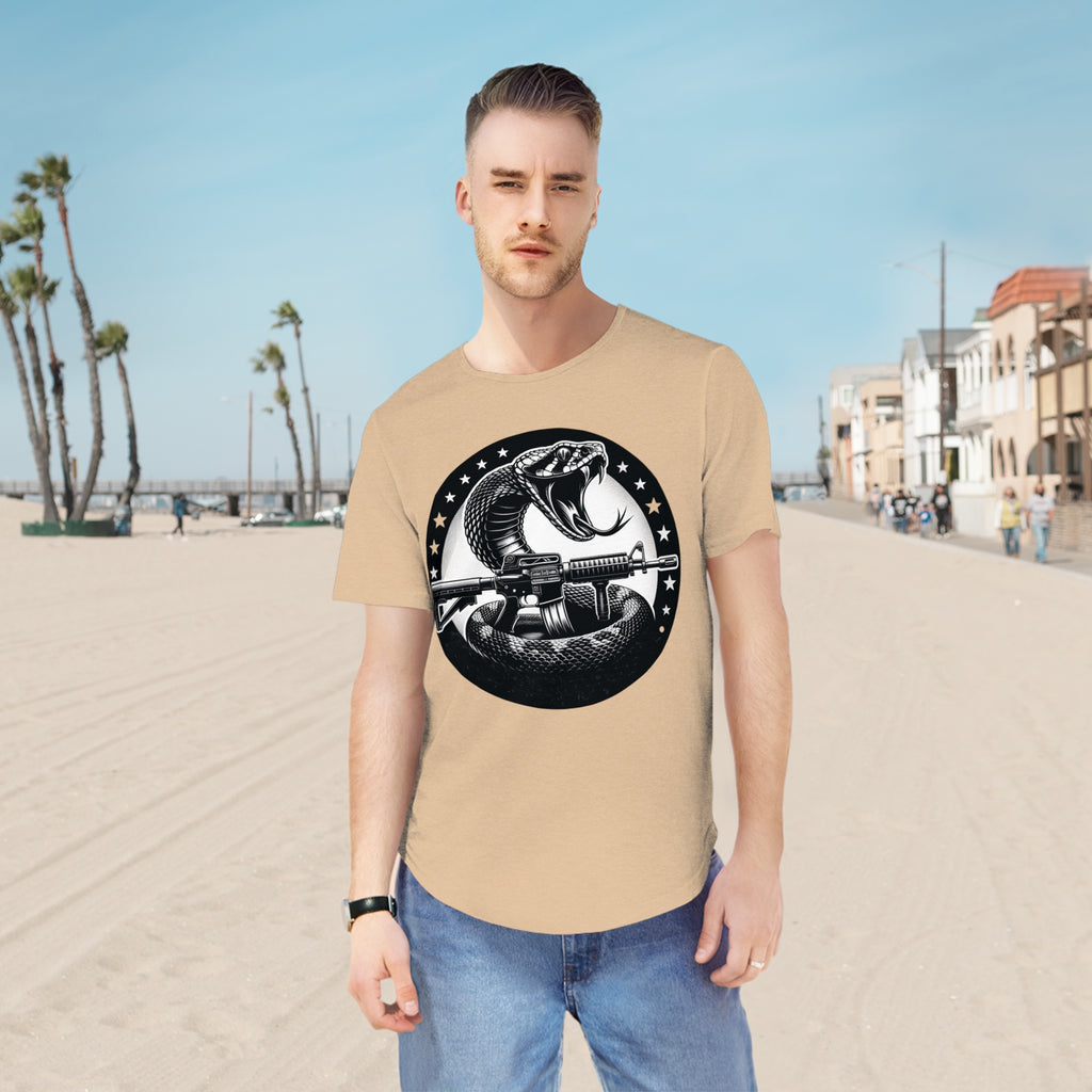 Assault Rifle Snake-Men's Jersey Curved Hem Tee