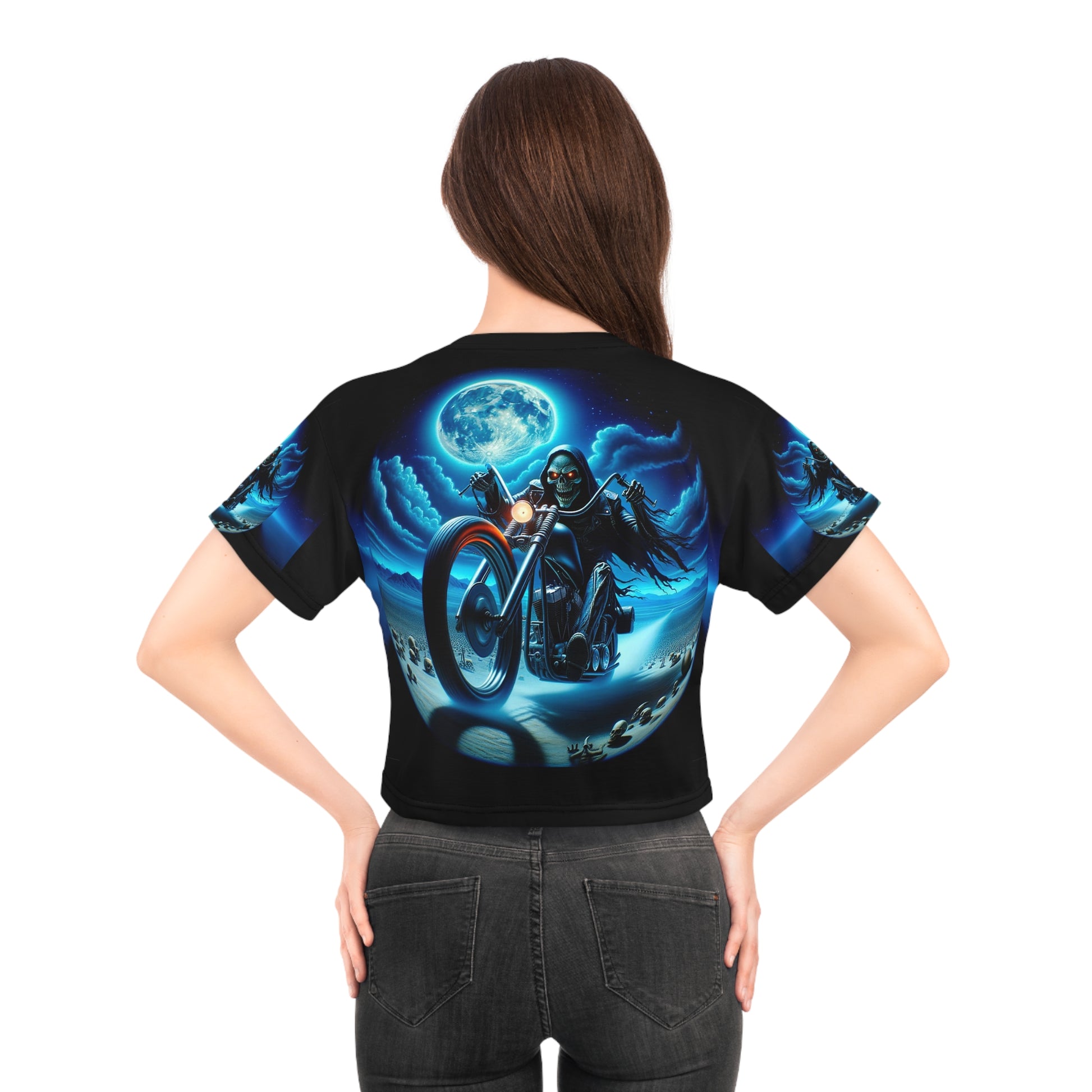 Mad Moon Rider Crop Tee (AOP)