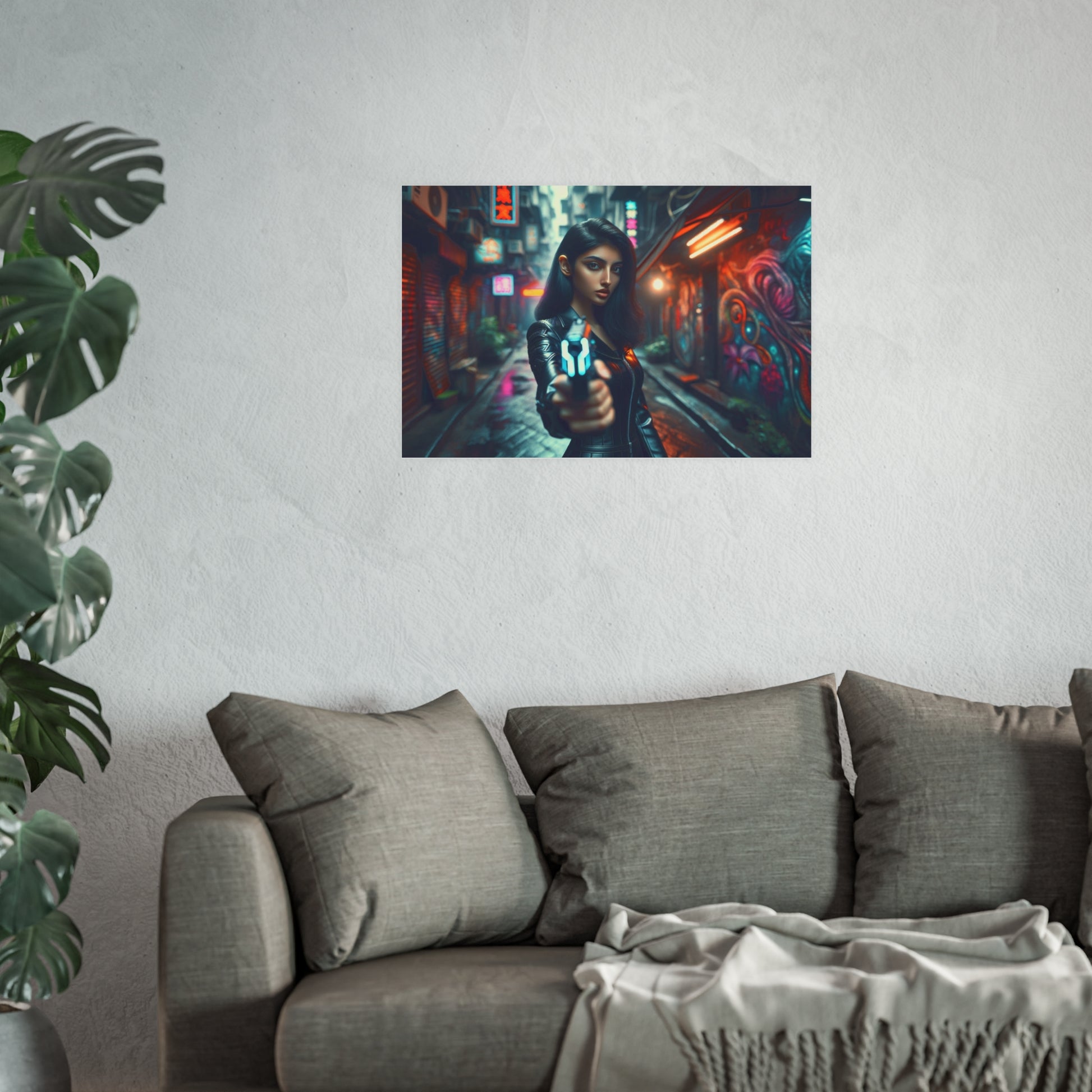 Point Blank and Deadly-Urban Cyberpunk Art Print