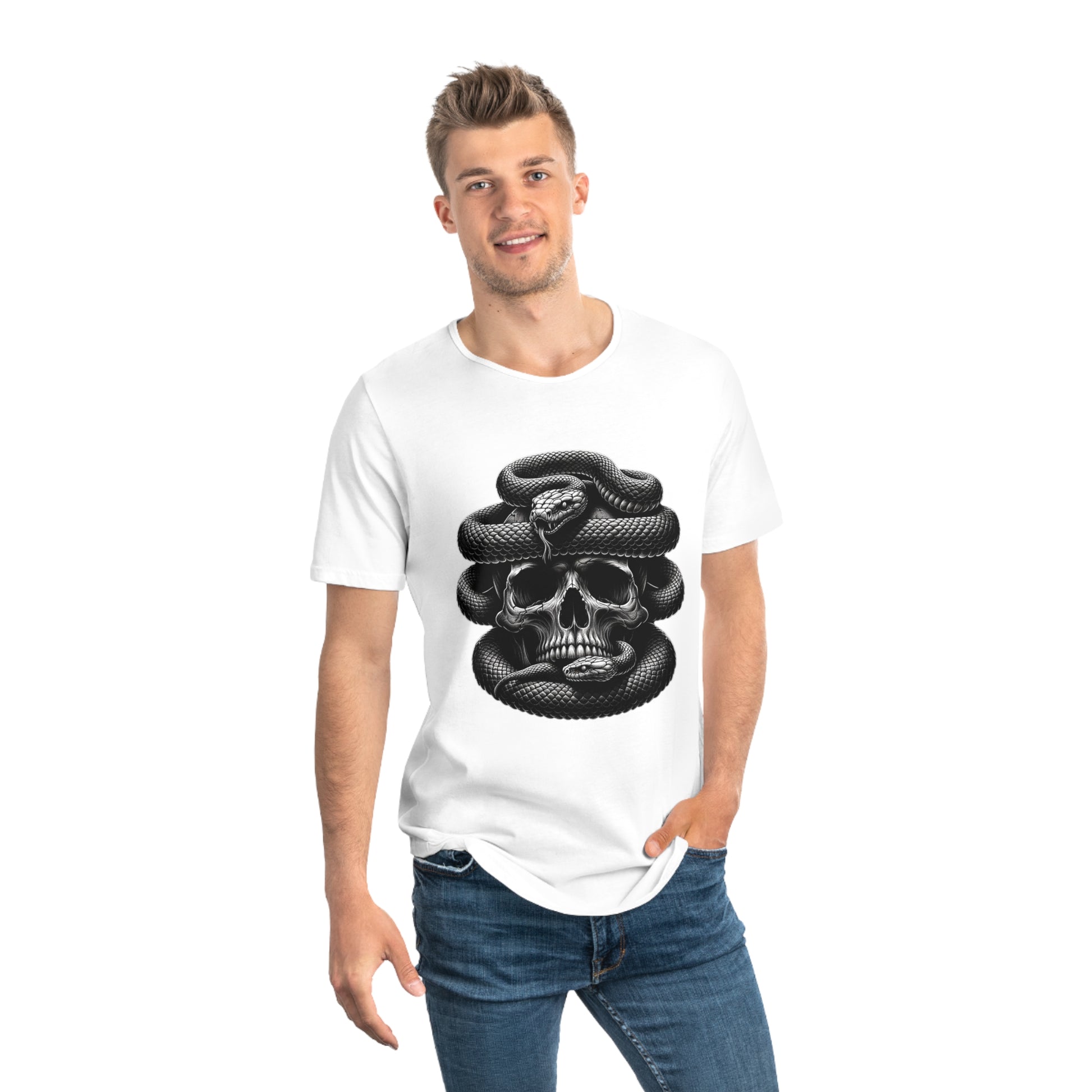 VOODOO SKULL-Men's Jersey Curved Hem Tee
