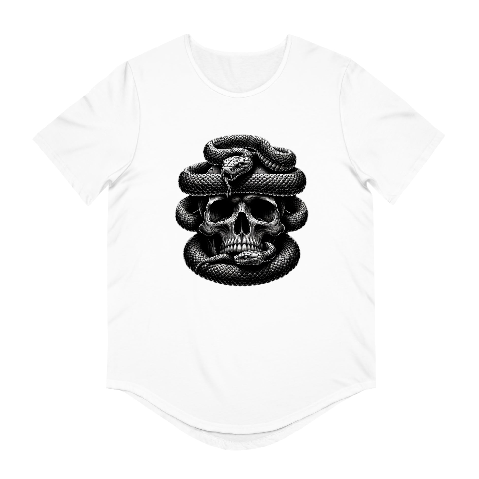 VOODOO SKULL-Men's Jersey Curved Hem Tee