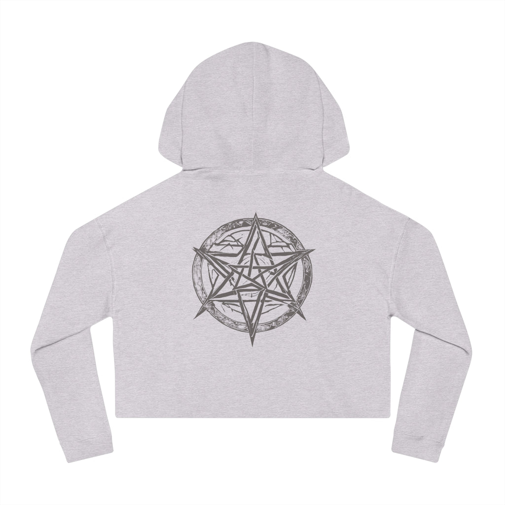 Pentagram Womens Cropped Hooded Sweatshirt