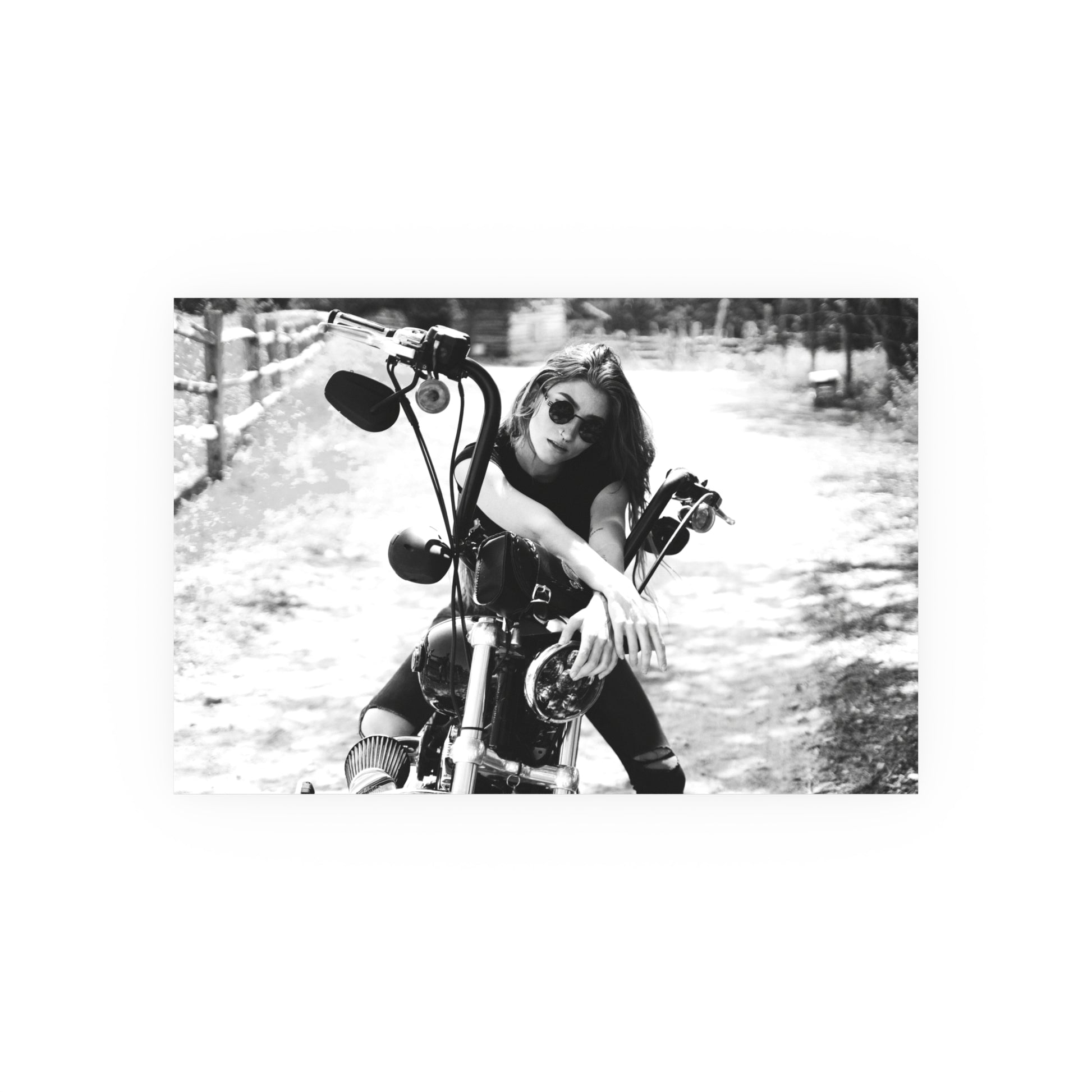 Texas Outlaw Biker Girl Satin and Archival Matte Posters