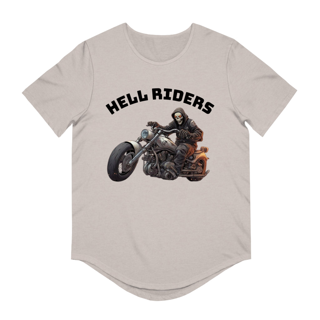 Hell Riders-Men's Jersey Curved Hem Tee, Biker Shirt, Hell Riders Tee, Motorcycle Apparel