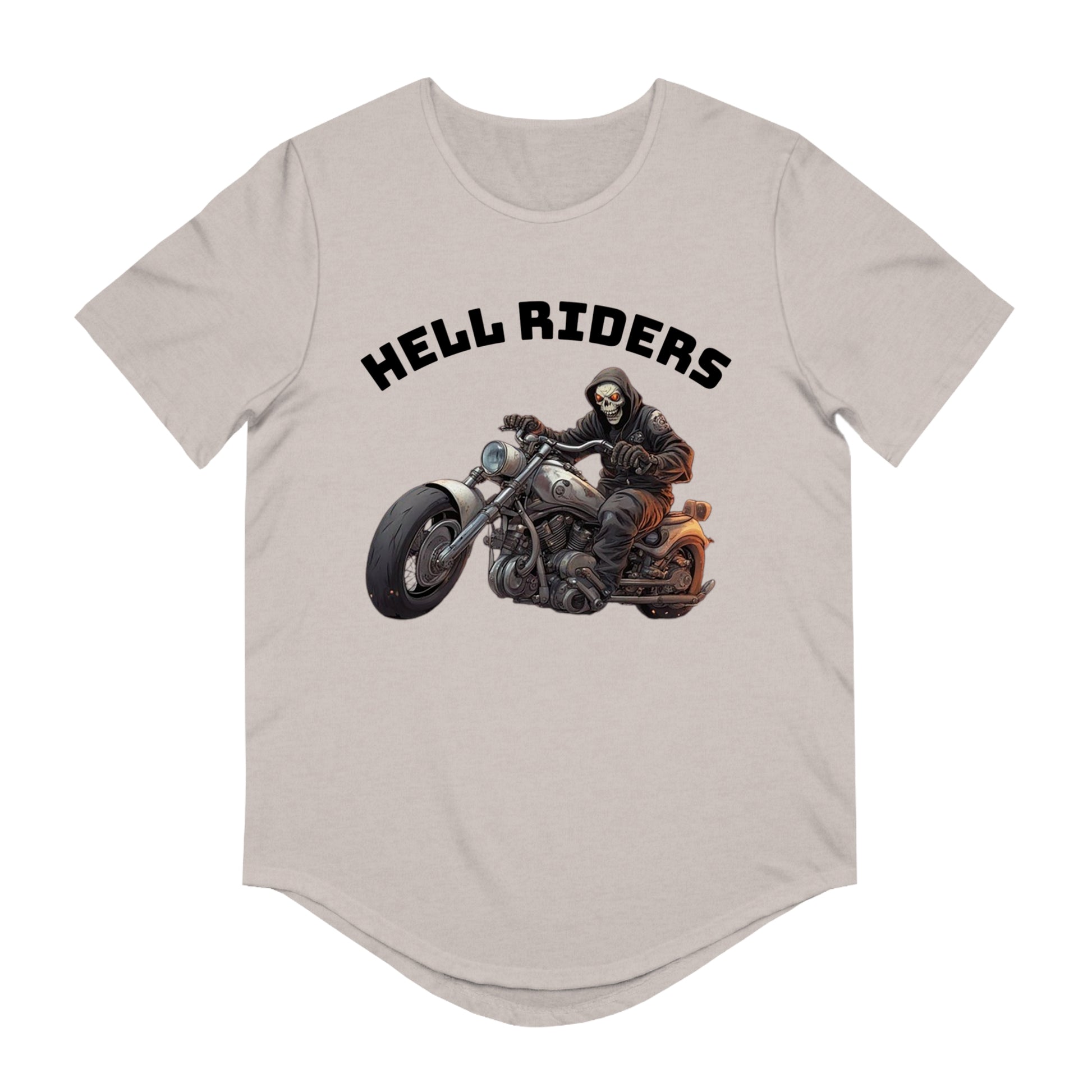 Hell Riders-Men's Jersey Curved Hem Tee, Biker Shirt, Hell Riders Tee, Motorcycle Apparel