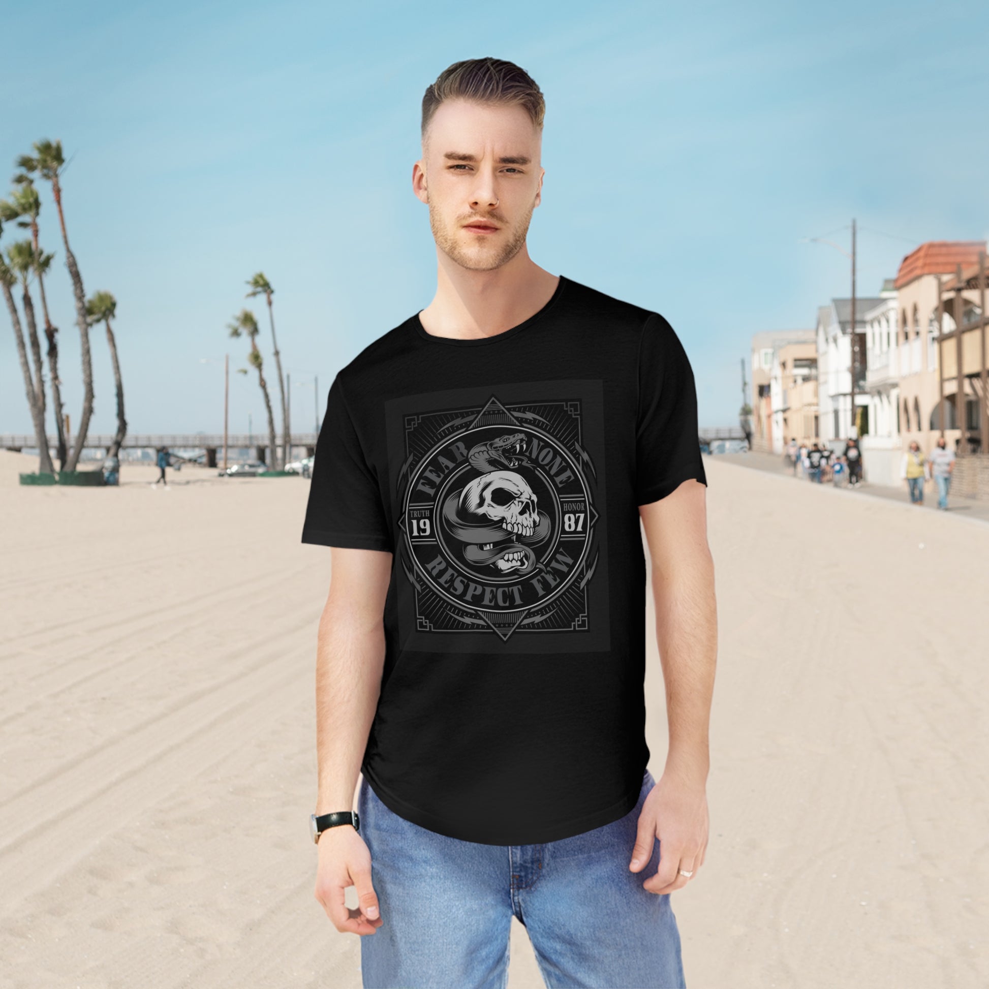 Fear None-Men's Jersey Curved Hem Tee