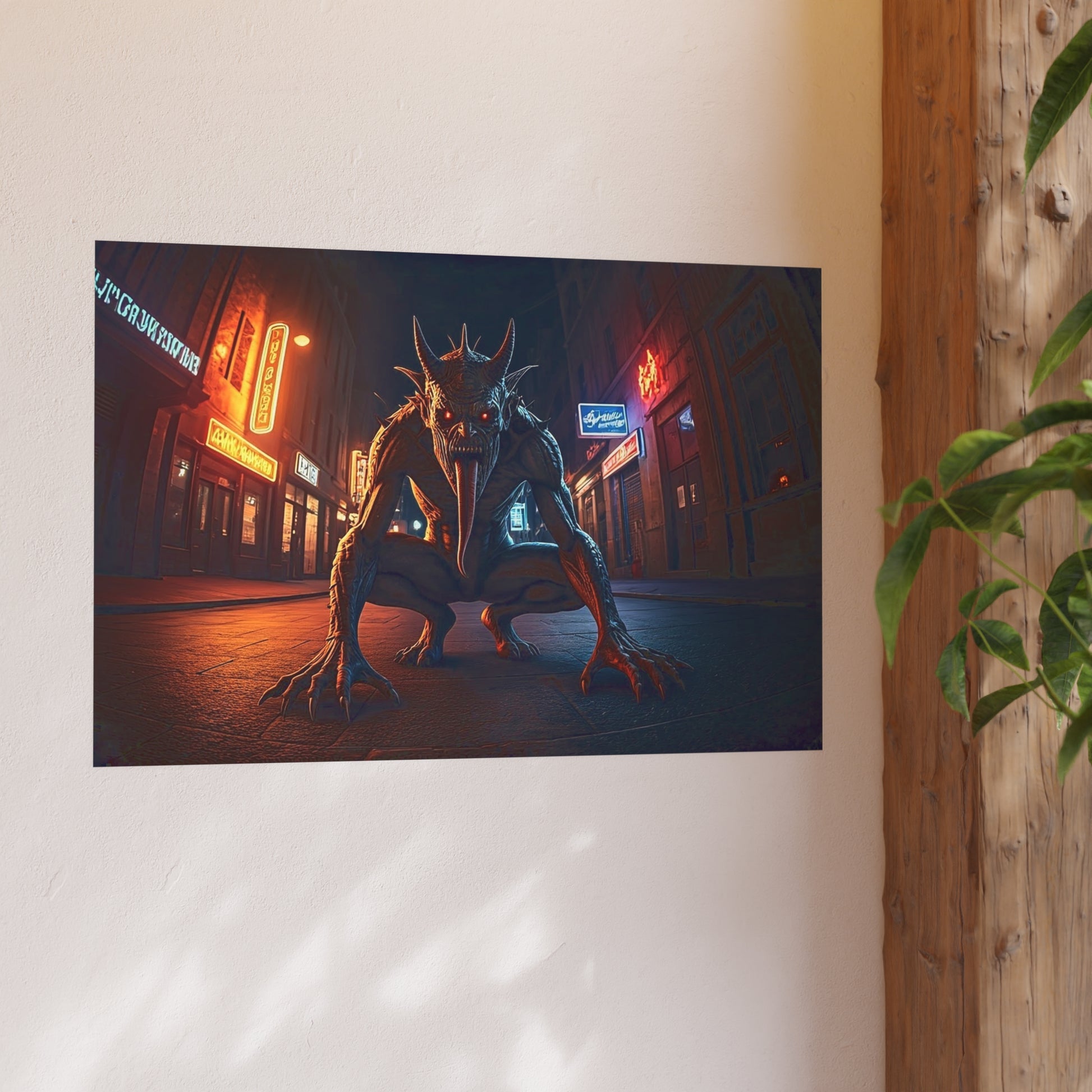 Demon on the Streets at Night Satin and Archival Matte Poster
