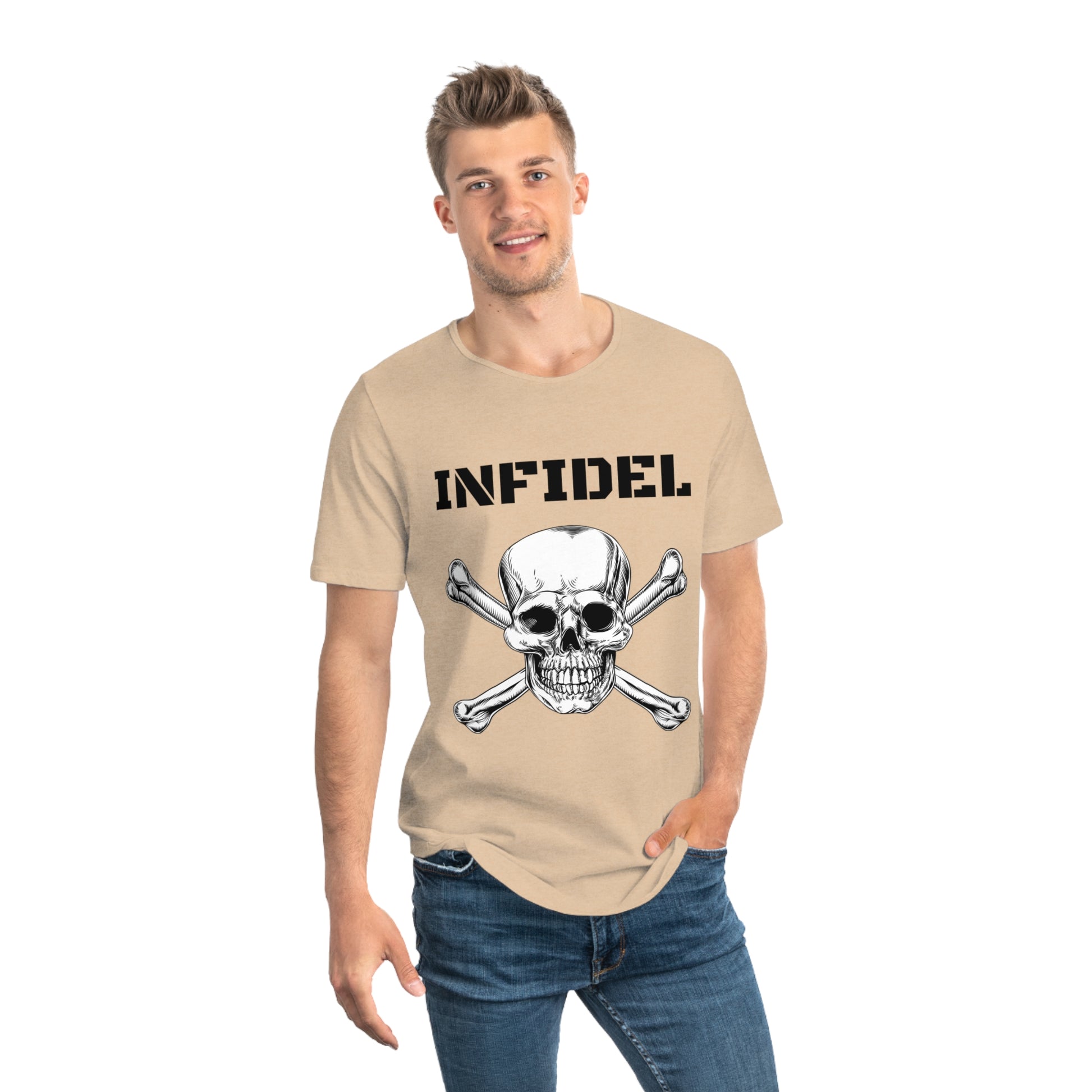 Skull and Crossbones-Infidel Skull Design, Casual Streetwear, Edgy Style, Unique Fashion Statement