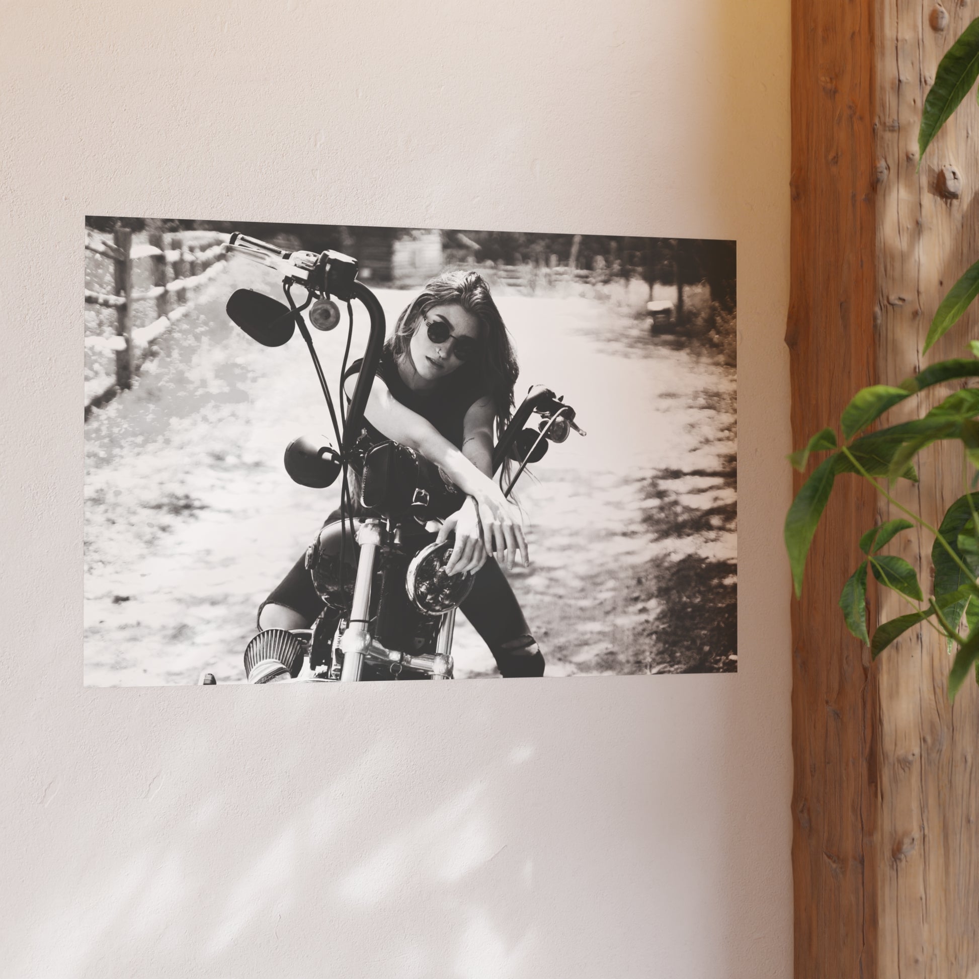 Texas Outlaw Biker Girl Satin and Archival Matte Posters