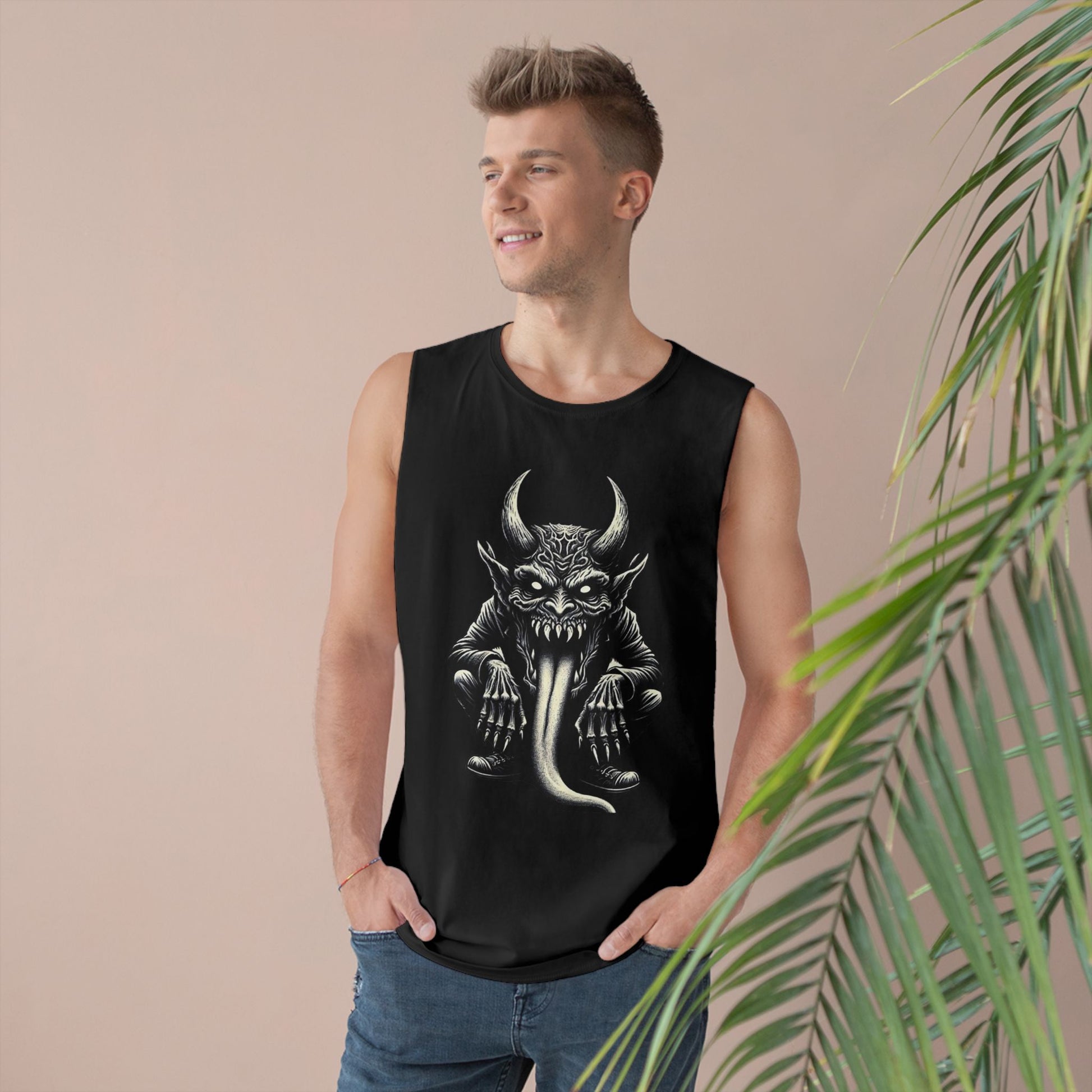 Demon Sleeveless Tee-Unisex Graphic Tank Top featuring Demon Design, Streetwear