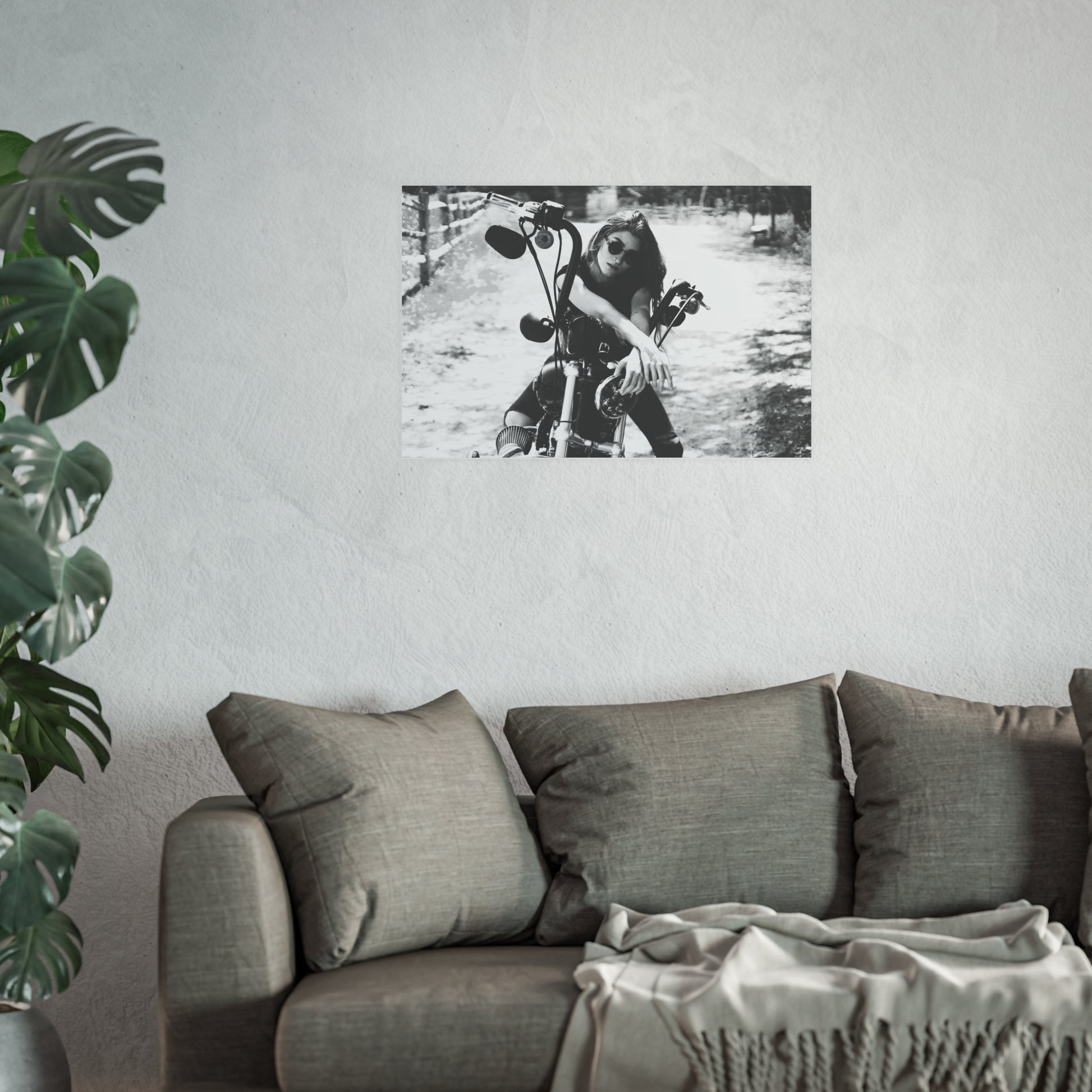 Texas Outlaw Biker Girl Satin and Archival Matte Posters