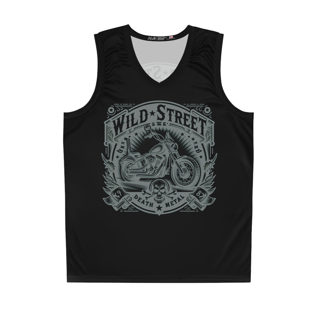 Wild Street Death Metal Biker Basketball Jersey (AOP)
