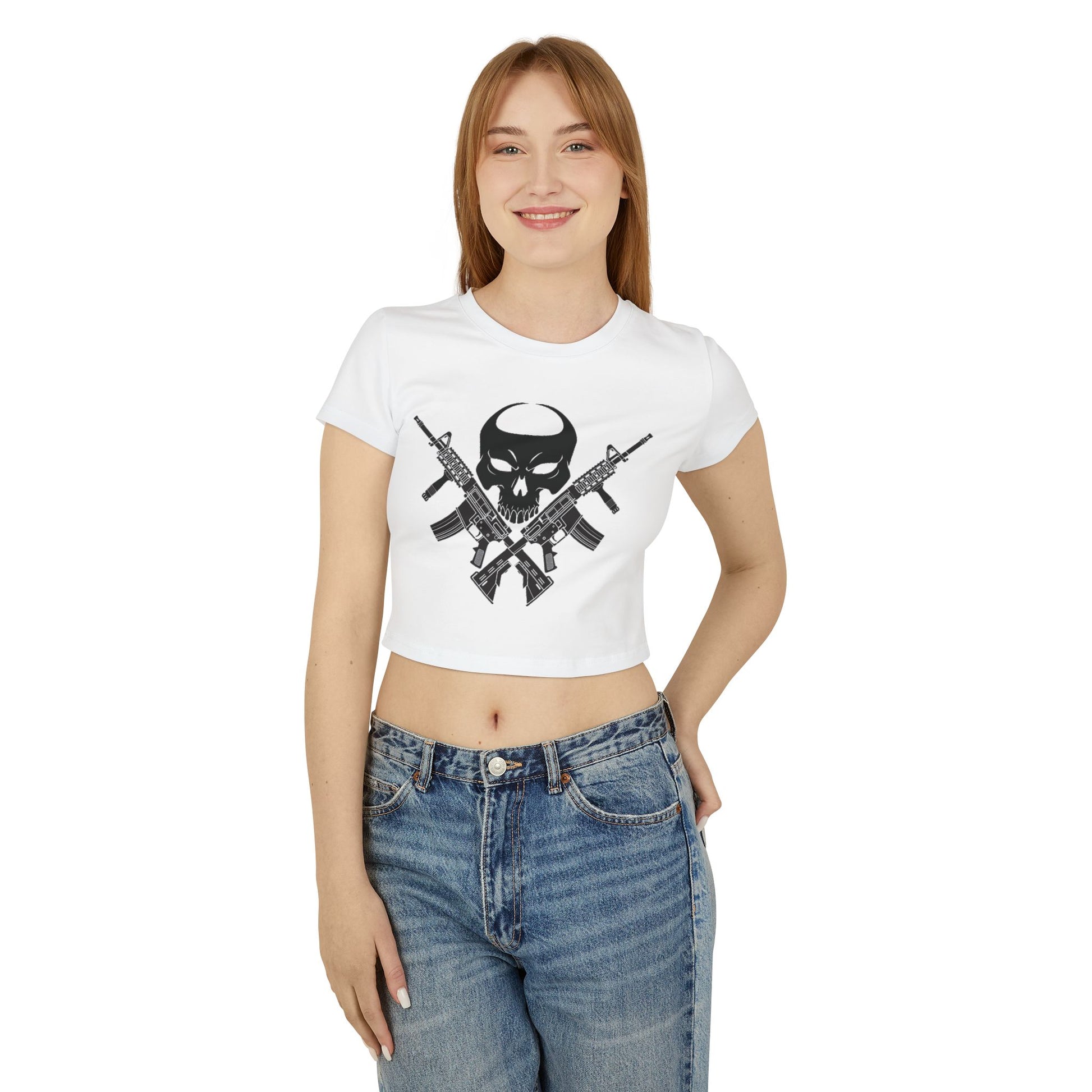 War Skull Women's Baby Tee