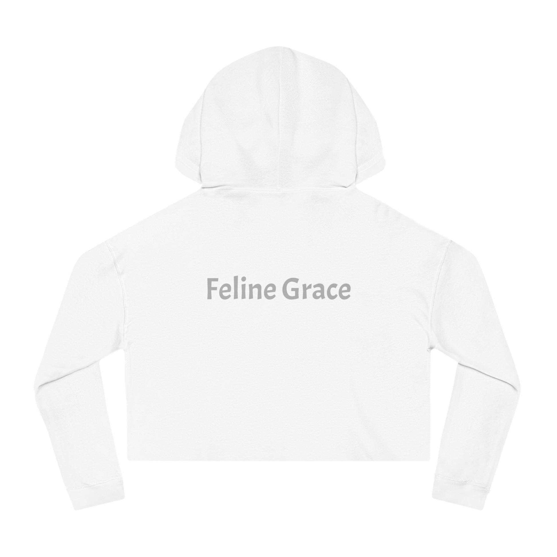 Cute Kitty Womens Cropped Hooded Sweatshirt