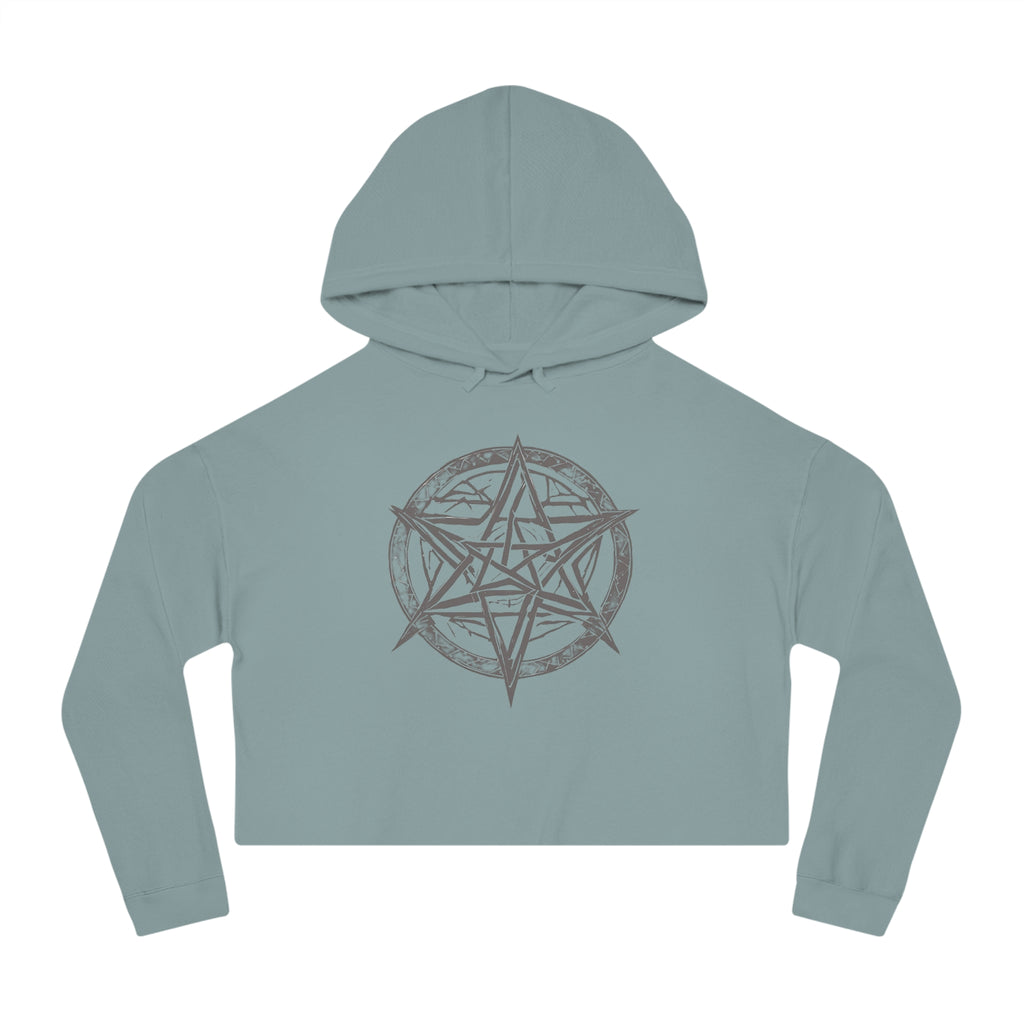 Pentagram Womens Cropped Hooded Sweatshirt