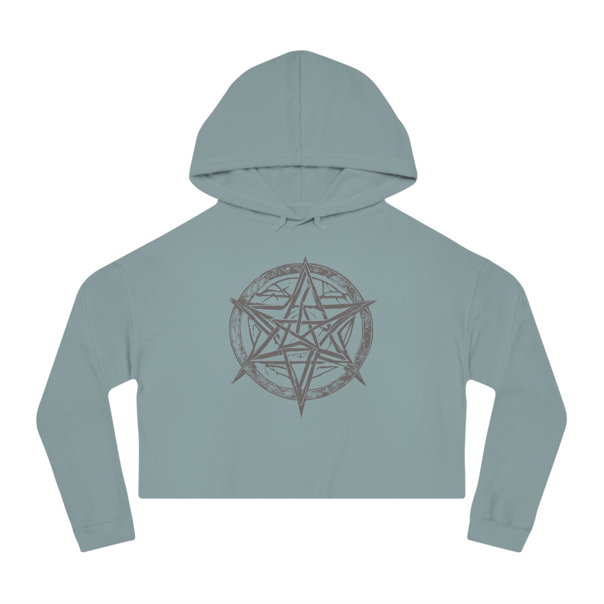 Pentagram Womens Cropped Hooded Sweatshirt