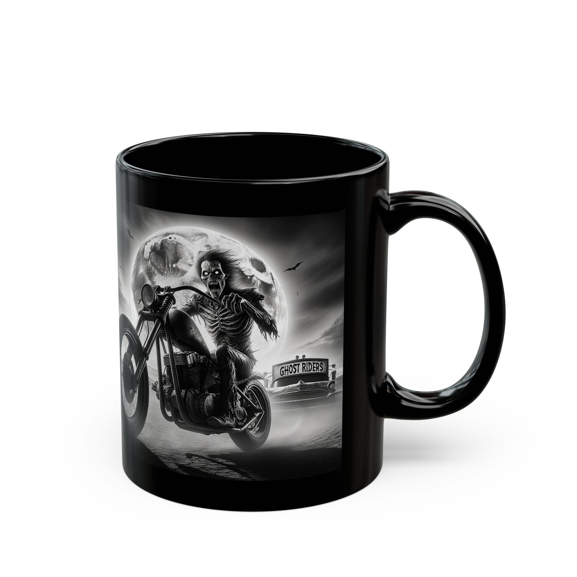 Demon Moon Rider Black Mug (11oz, 15oz)
