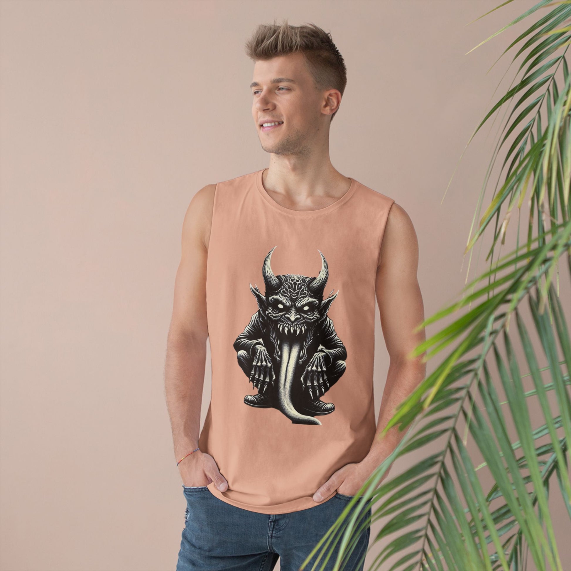 Demon Sleeveless Tee-Unisex Graphic Tank Top featuring Demon Design, Streetwear