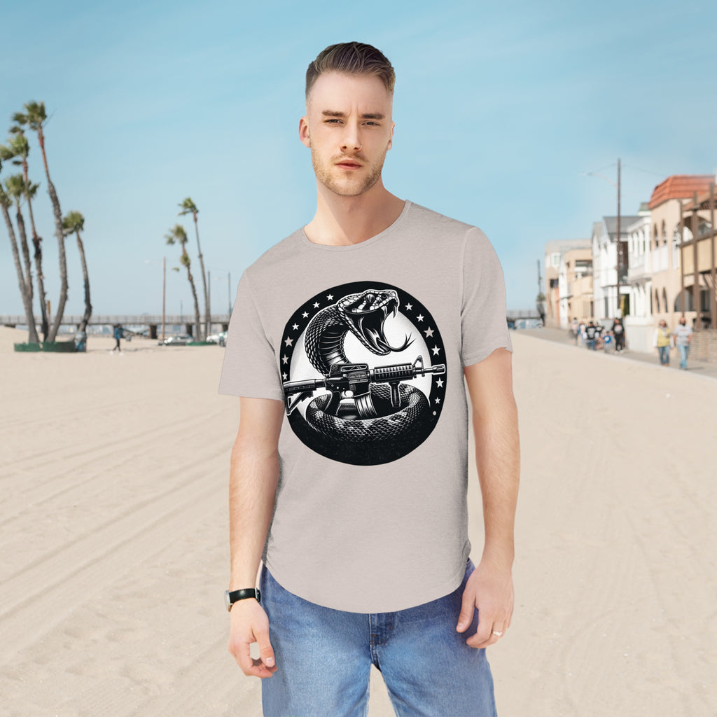 Assault Rifle Snake-Men's Jersey Curved Hem Tee