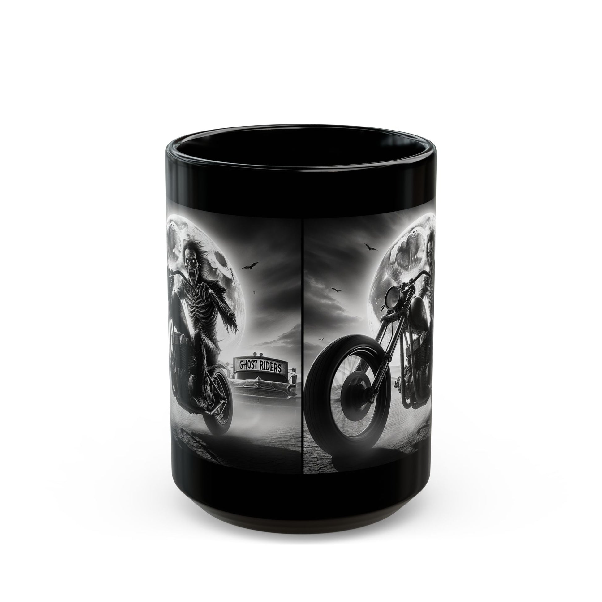 Demon Moon Rider Black Mug (11oz, 15oz)