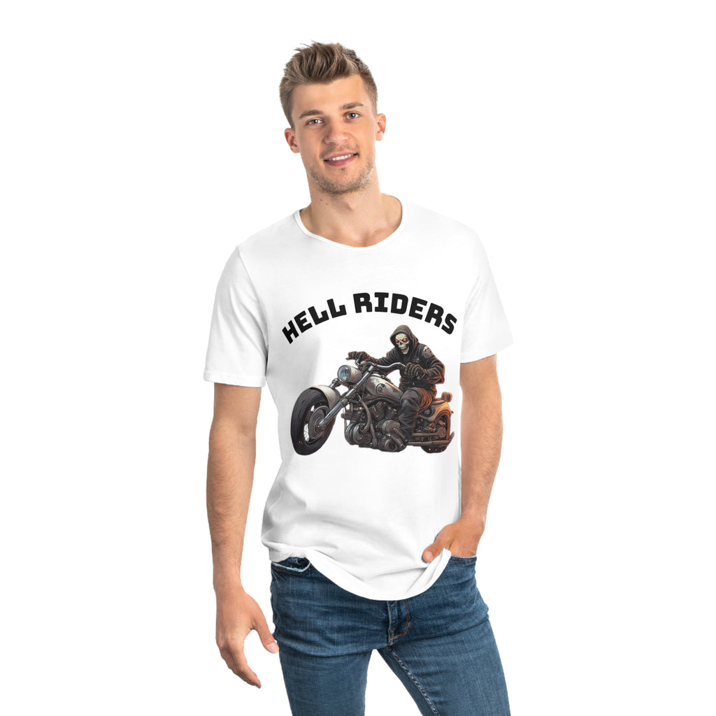 Hell Riders-Men's Jersey Curved Hem Tee, Biker Shirt, Hell Riders Tee, Motorcycle Apparel
