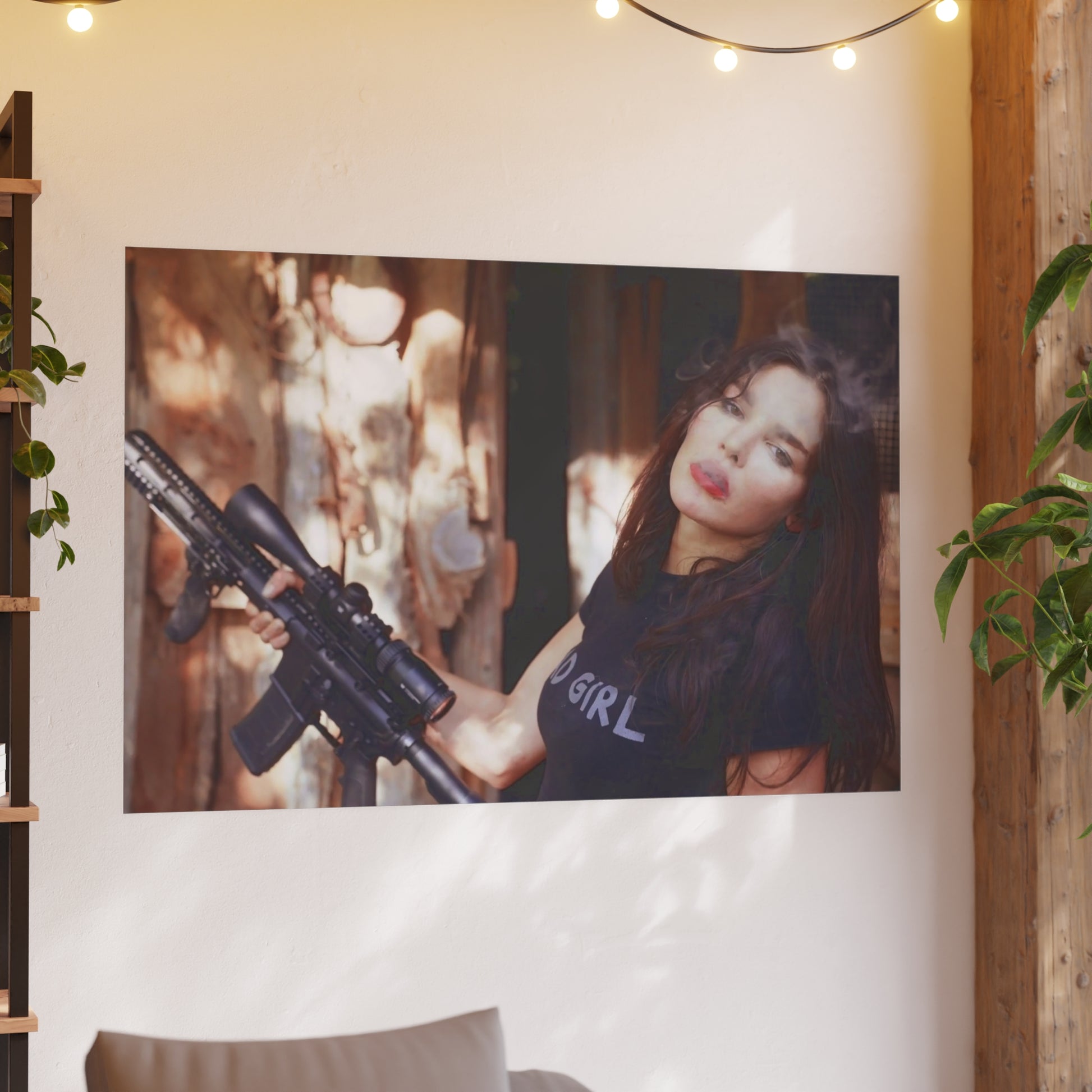 Smoking Hot Bad Girl Satin and Archival Matte Poster