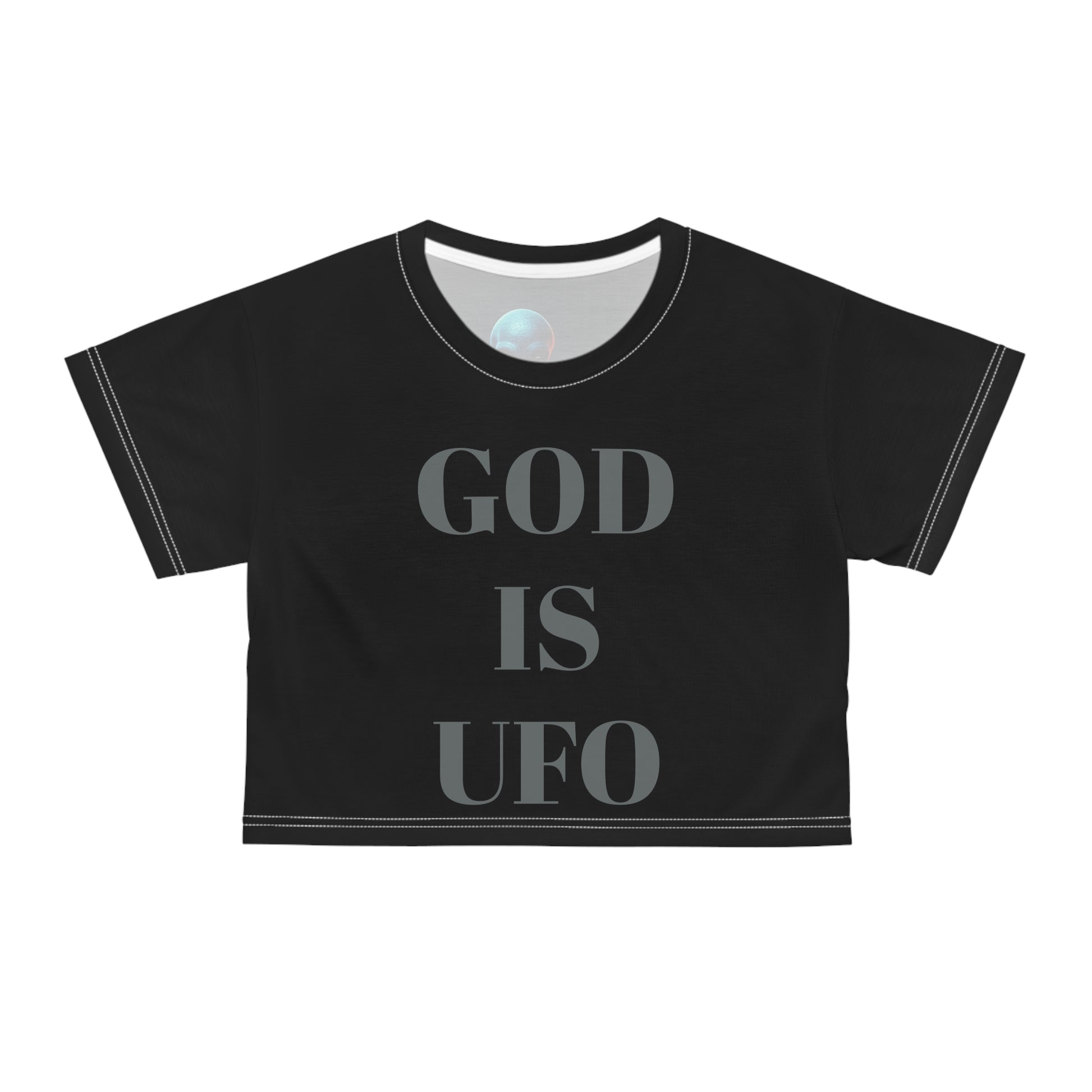 God is UFO Crop Tee (AOP)