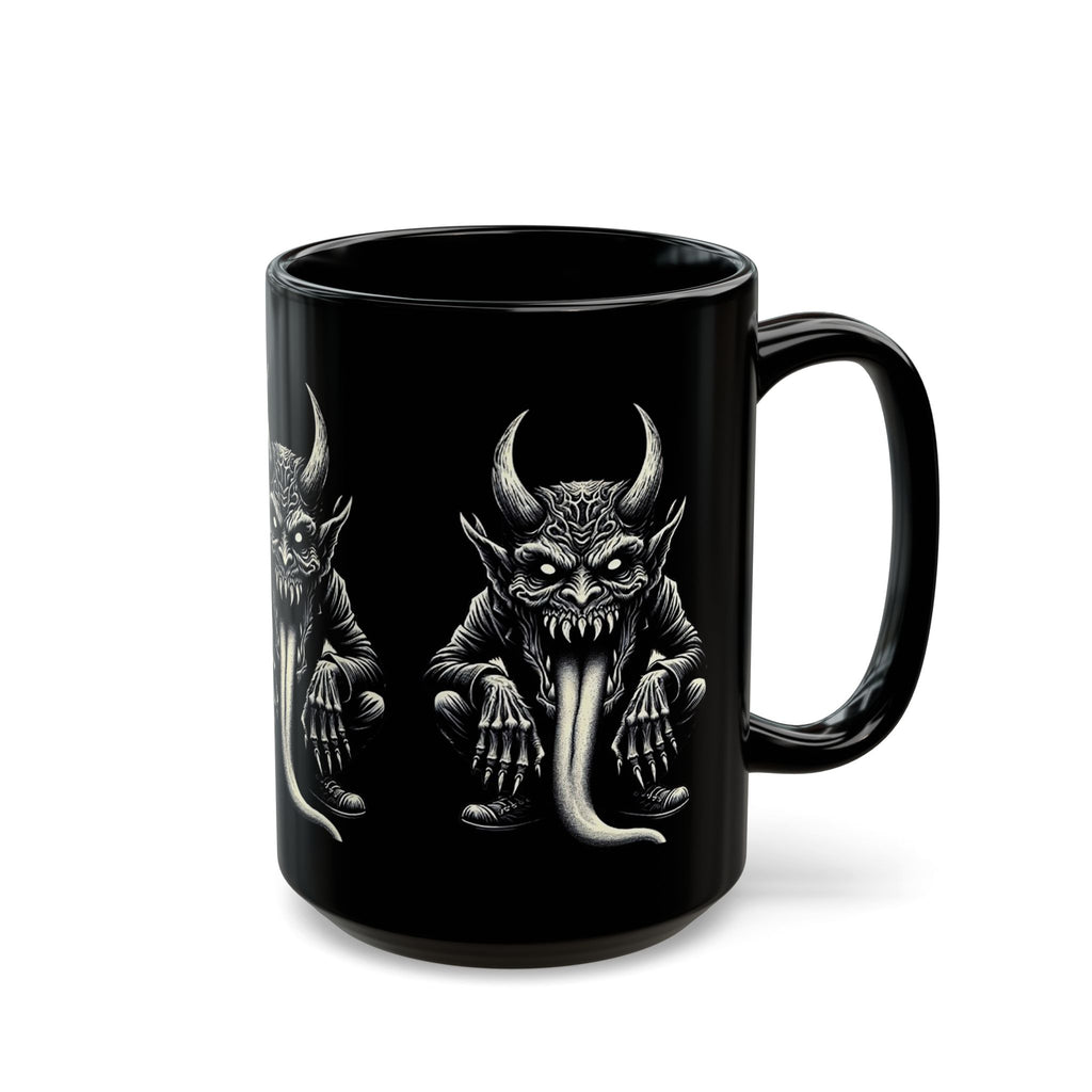 Gothic Demon Mug with Horned Creature Design