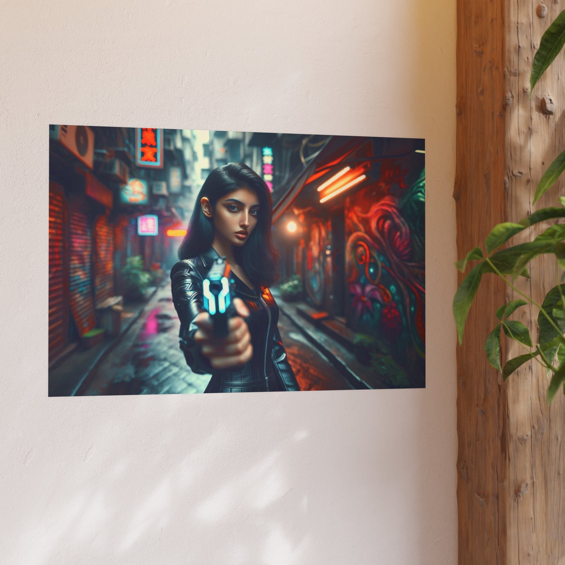 Point Blank and Deadly-Urban Cyberpunk Art Print