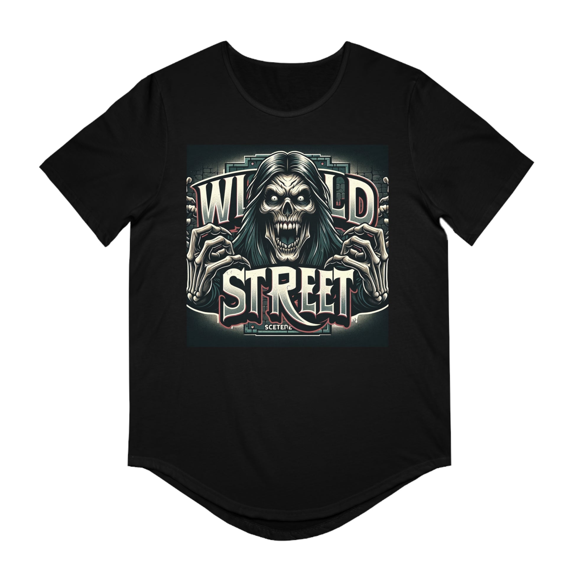 WILD STREET DEMON-Men's Jersey Curved Hem Tee