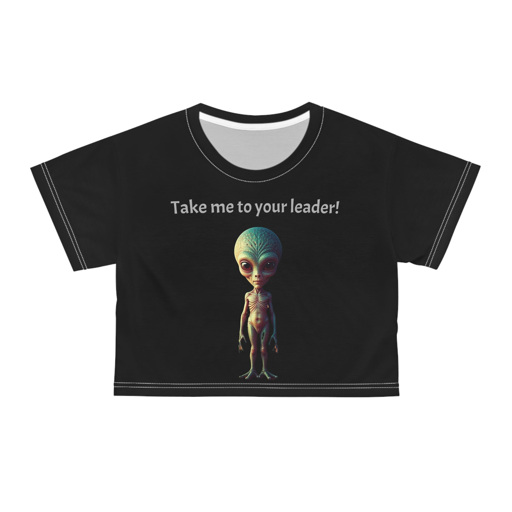Space Alien Crop Tee (AOP)