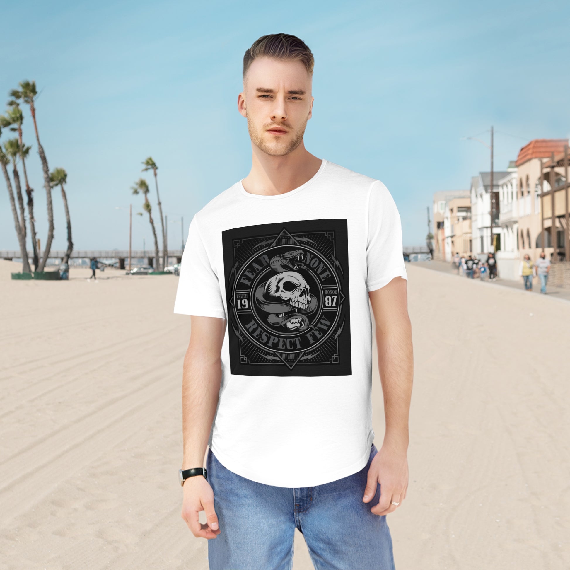 Fear None-Men's Jersey Curved Hem Tee