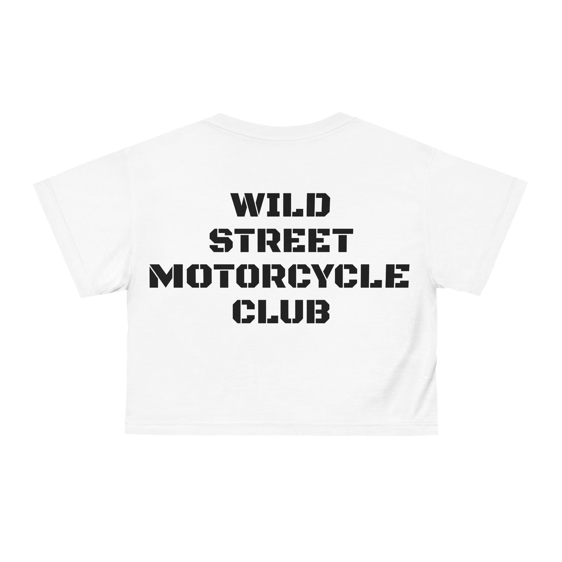 WILD STREET MOTORCYCLE CLUB-White AOP Crop Tee