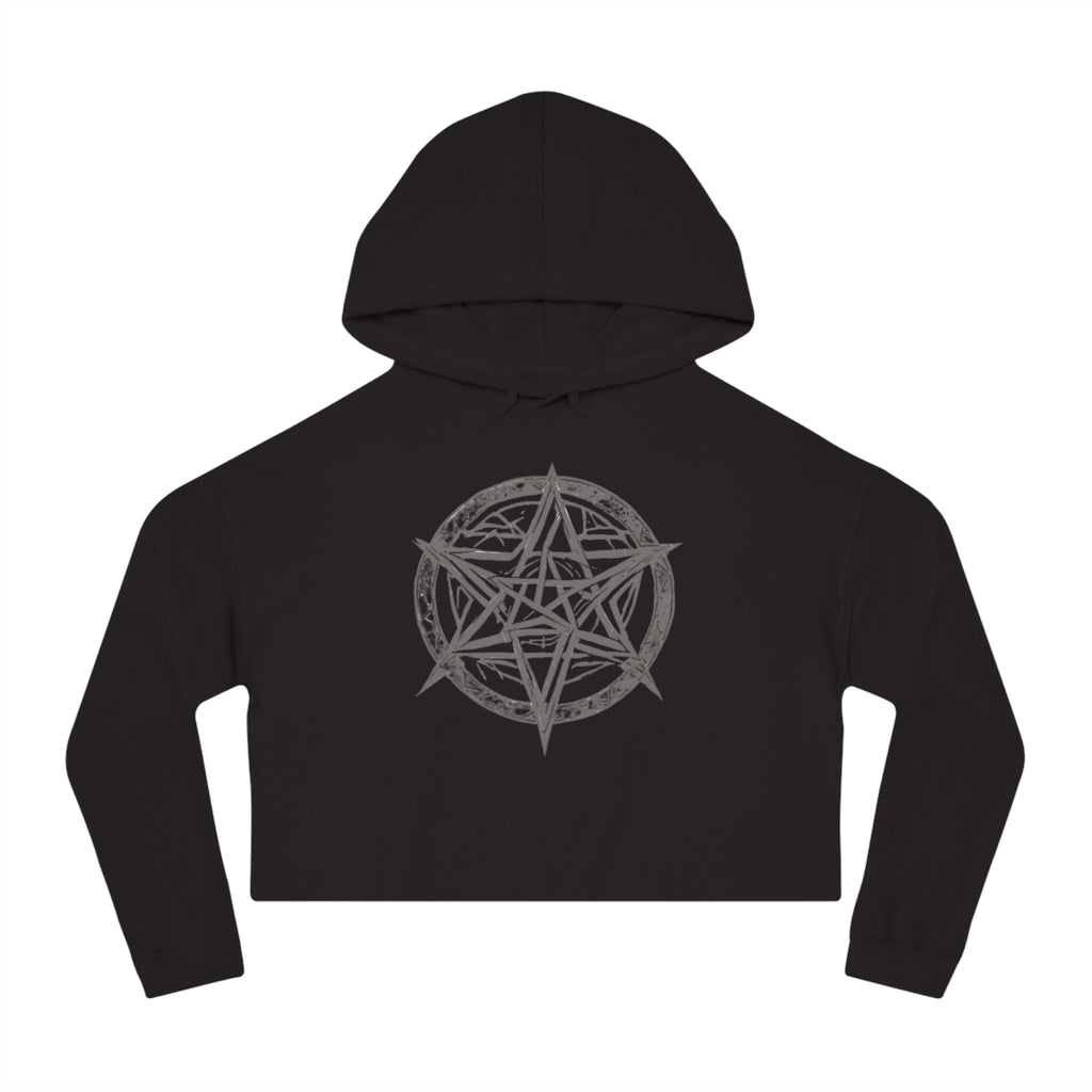 Pentagram Womens Cropped Hooded Sweatshirt
