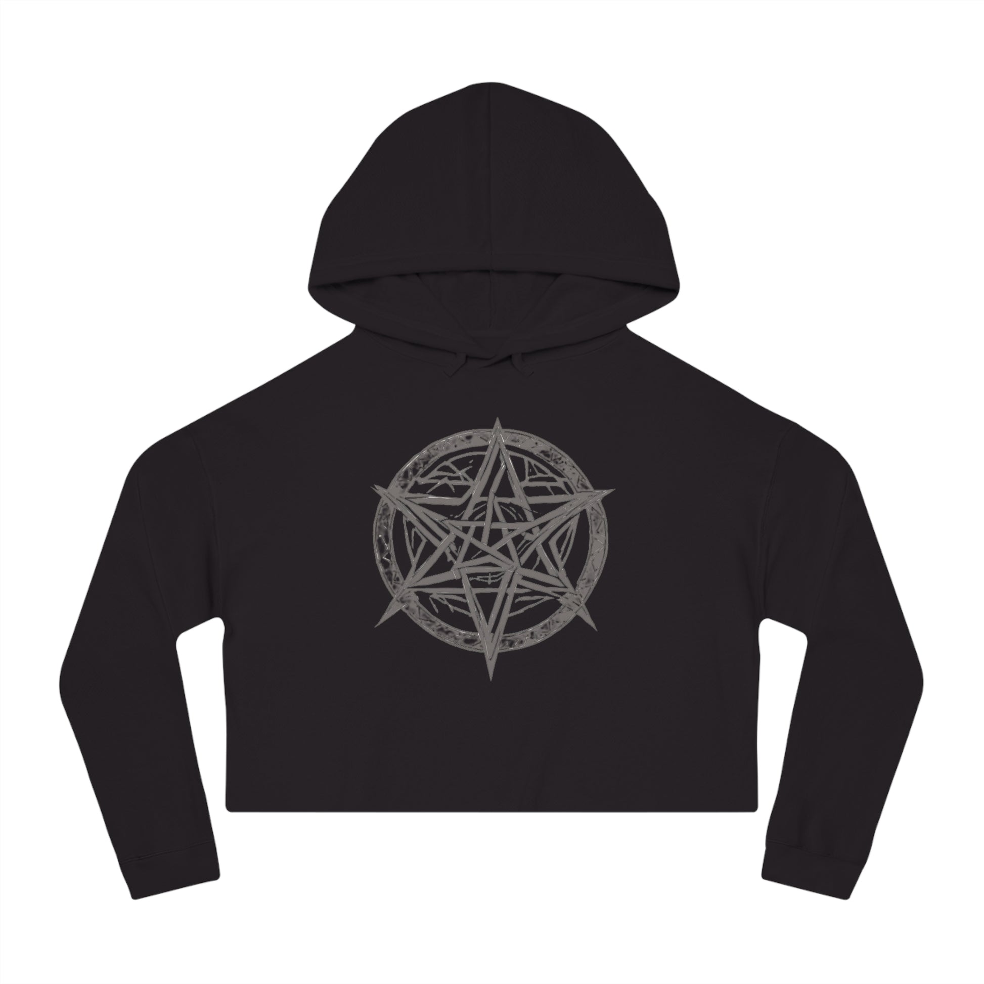 Pentagram Womens Cropped Hooded Sweatshirt