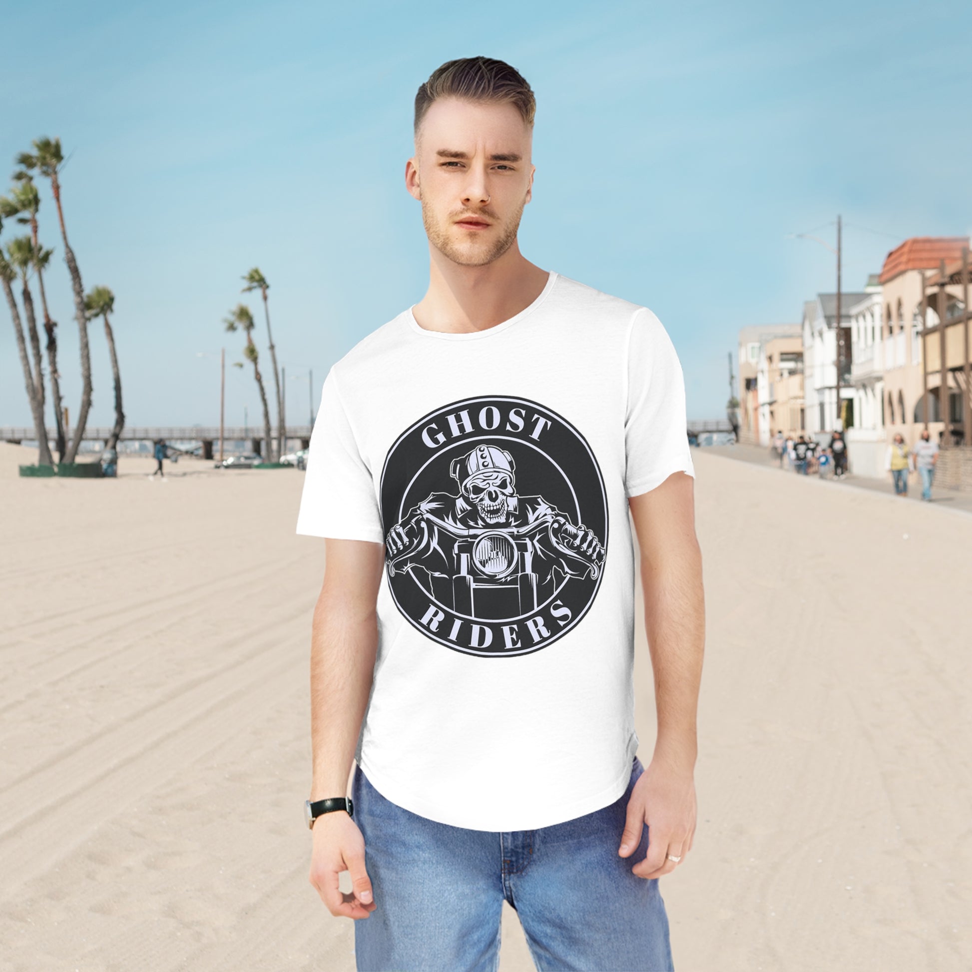 GHOST RIDERS Men's Jersey Curved Hem Tee