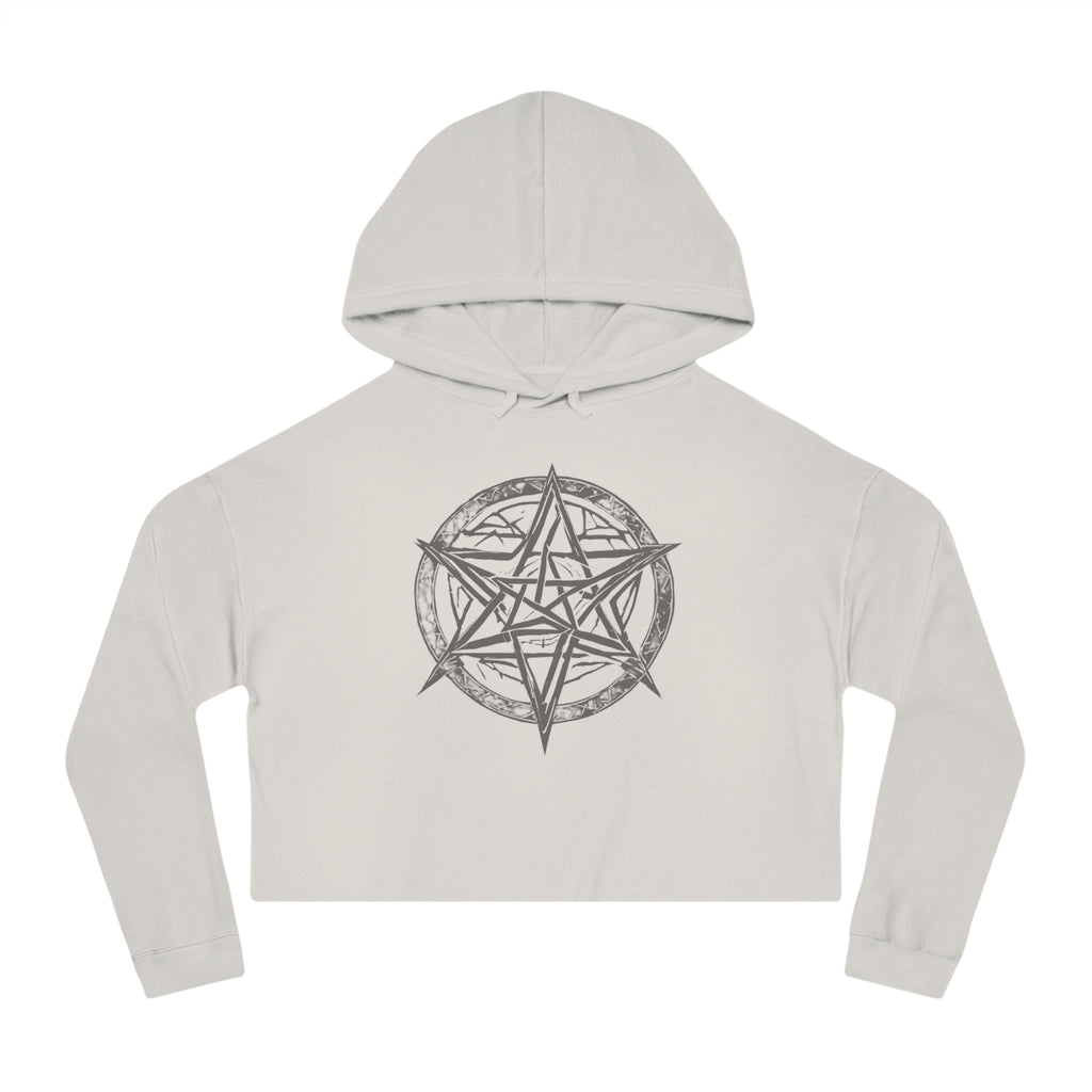 Pentagram Womens Cropped Hooded Sweatshirt