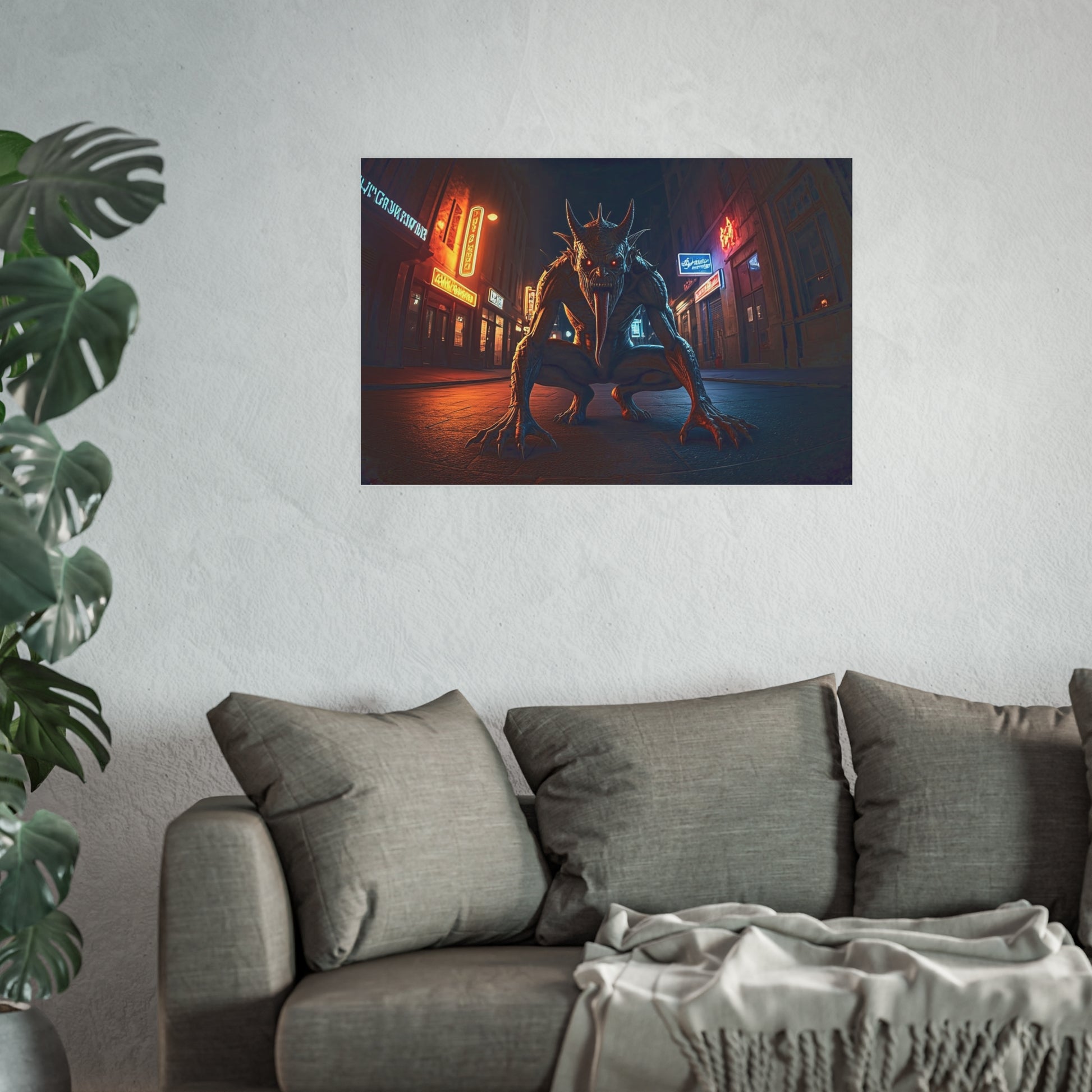 Demon on the Streets at Night Satin and Archival Matte Poster
